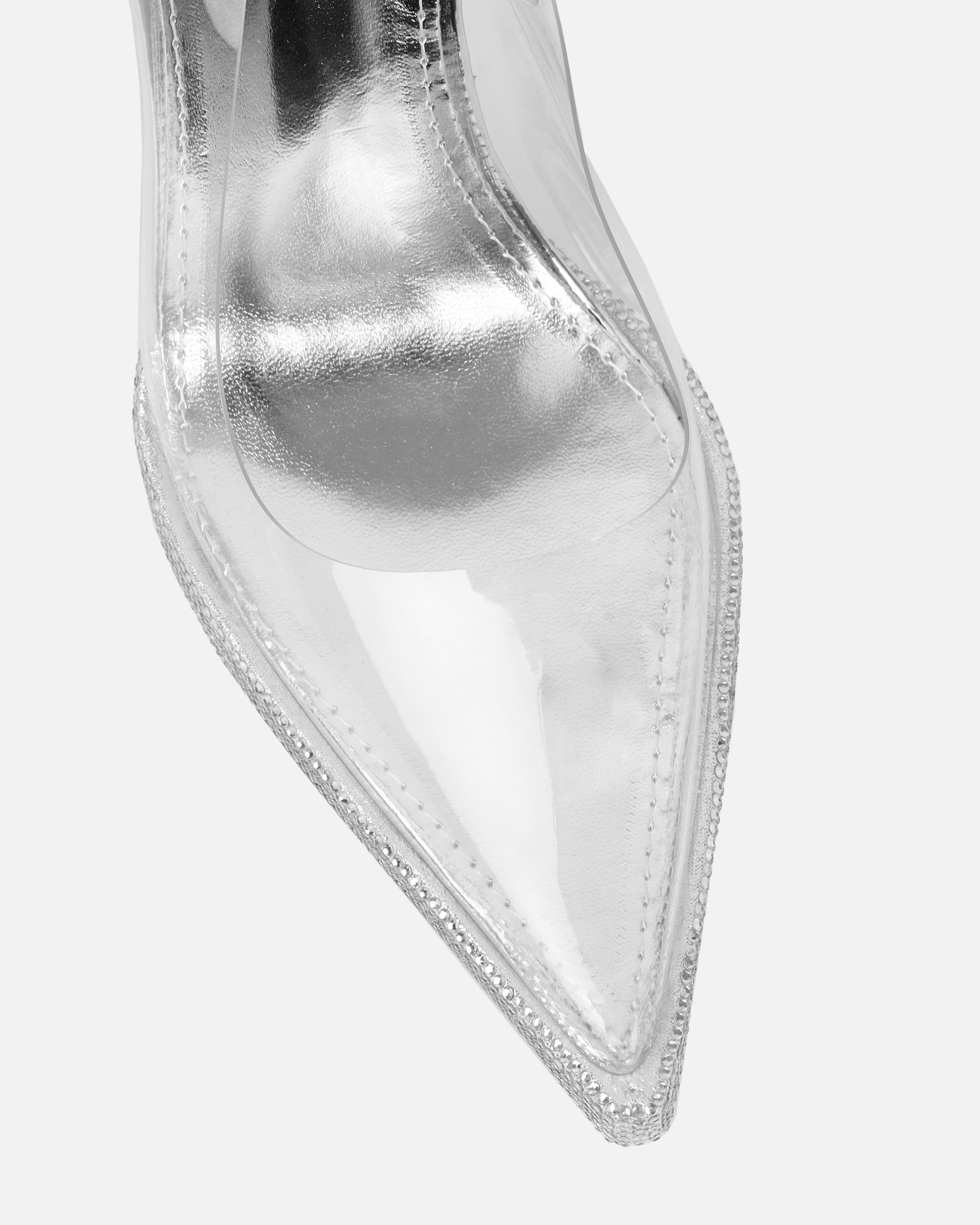 Nemy Silver Mirror Slingback Court Shoes | SIMMI London