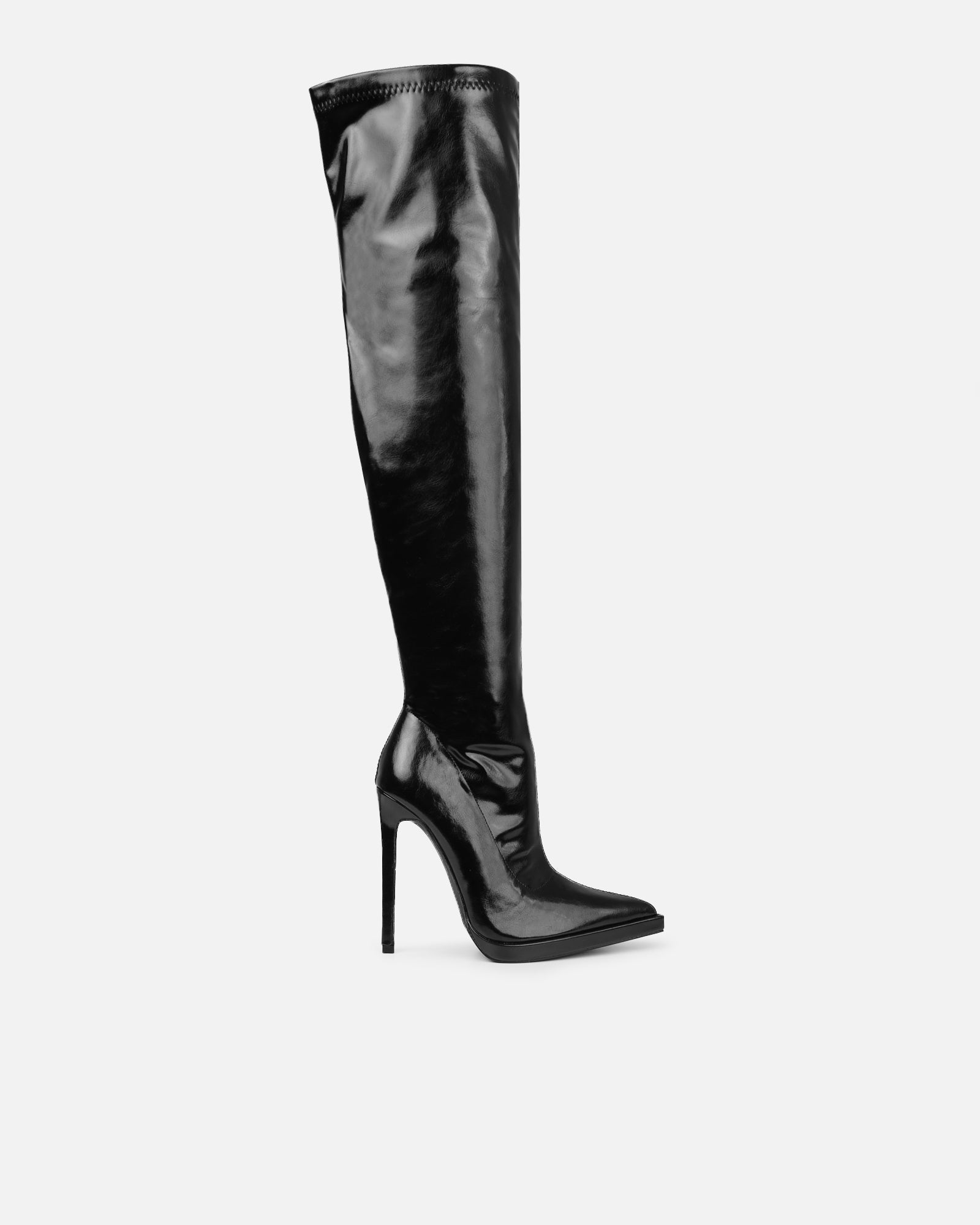 Lewie Black Stretch Over The Knee Boots | SIMMI London