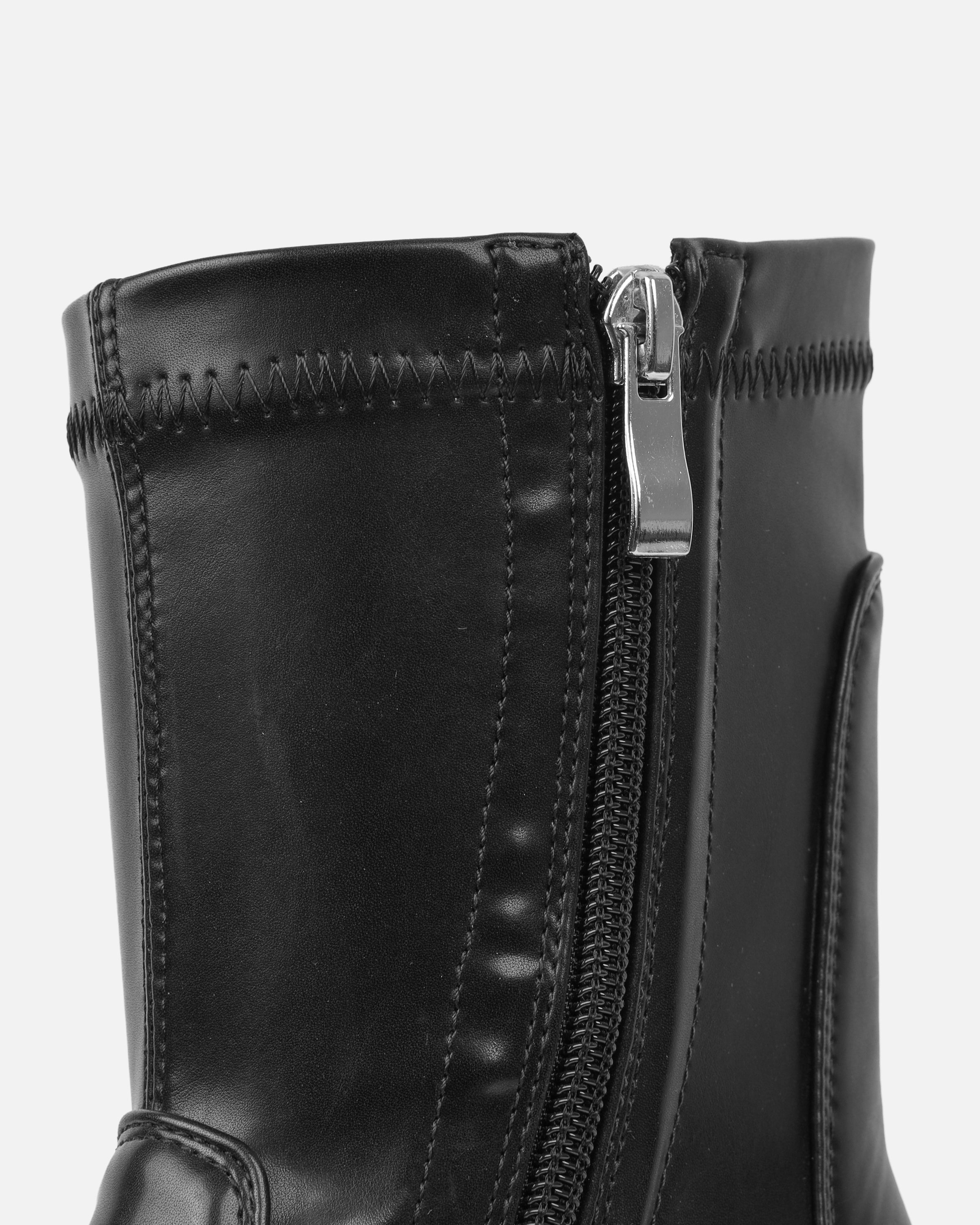 Lionel Black Chunky Boots With Toe Plate | SIMMI London