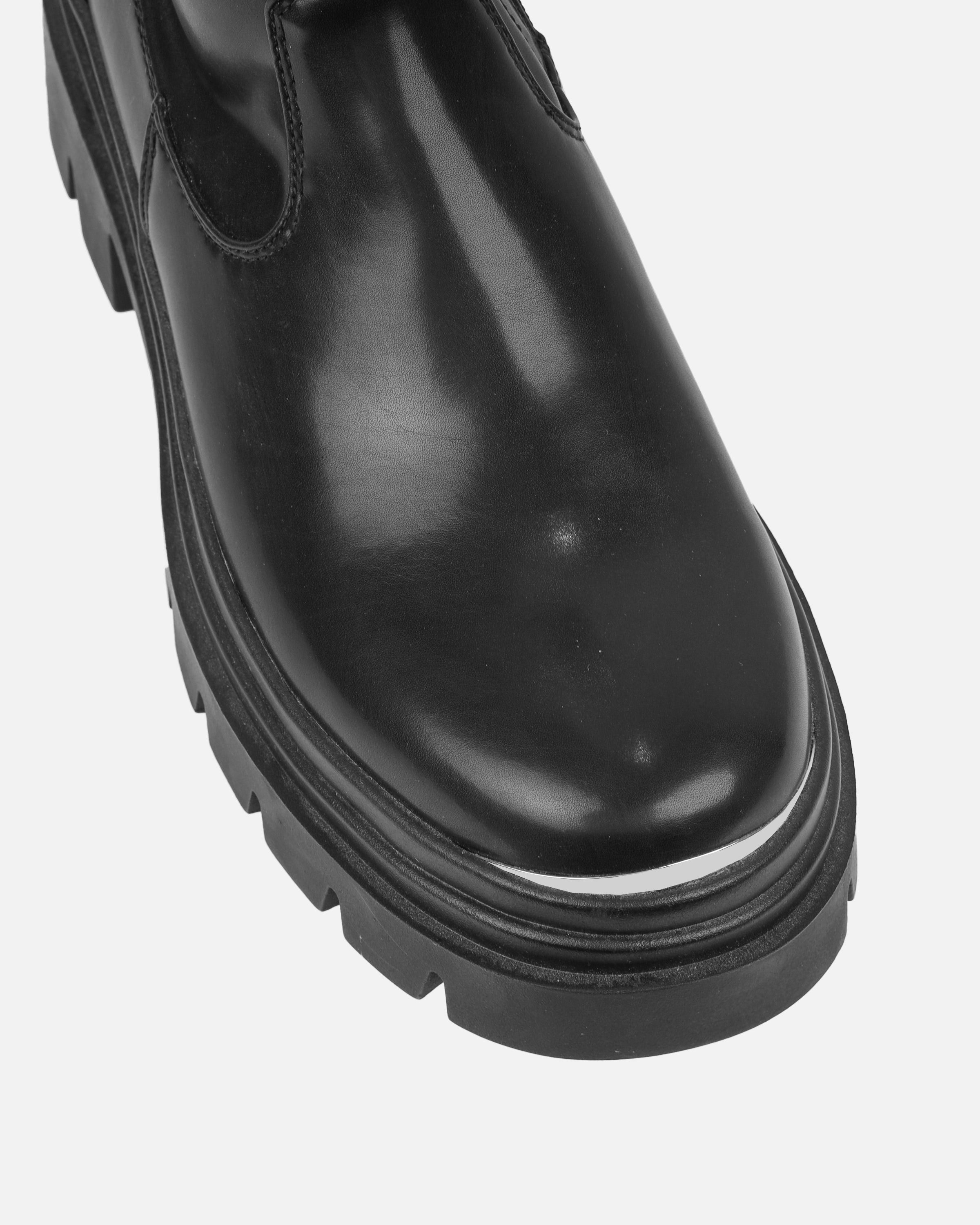 Lionel Black Chunky Boots With Toe Plate | SIMMI London