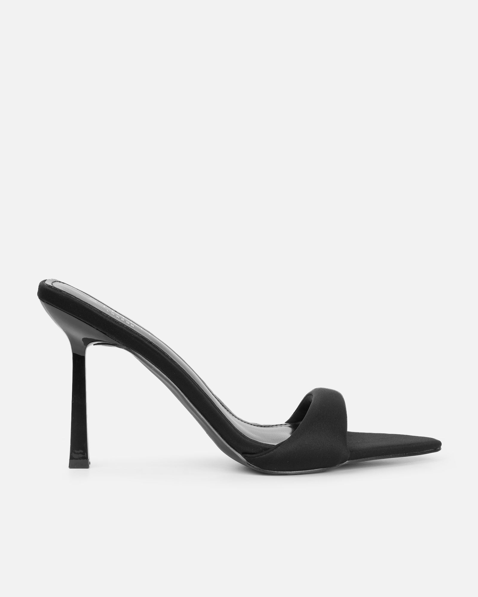 Lolly Black Lycra Padded Mules | SIMMI London