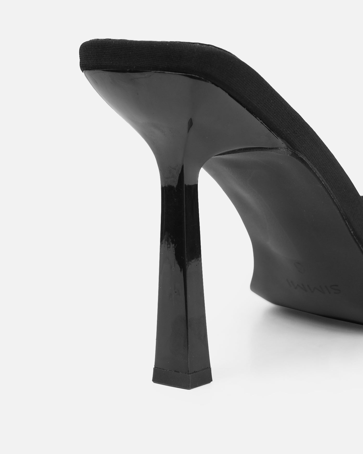 Lolly Black Lycra Padded Mules | SIMMI London