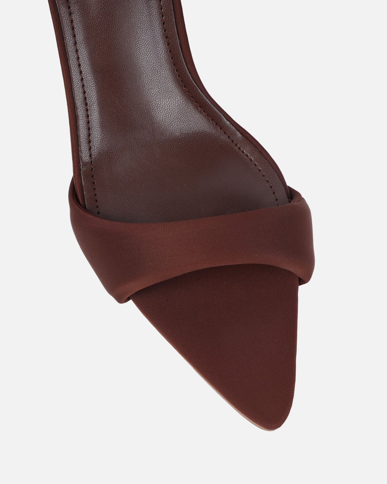 Lolly Brown Lycra Padded Mules | SIMMI London