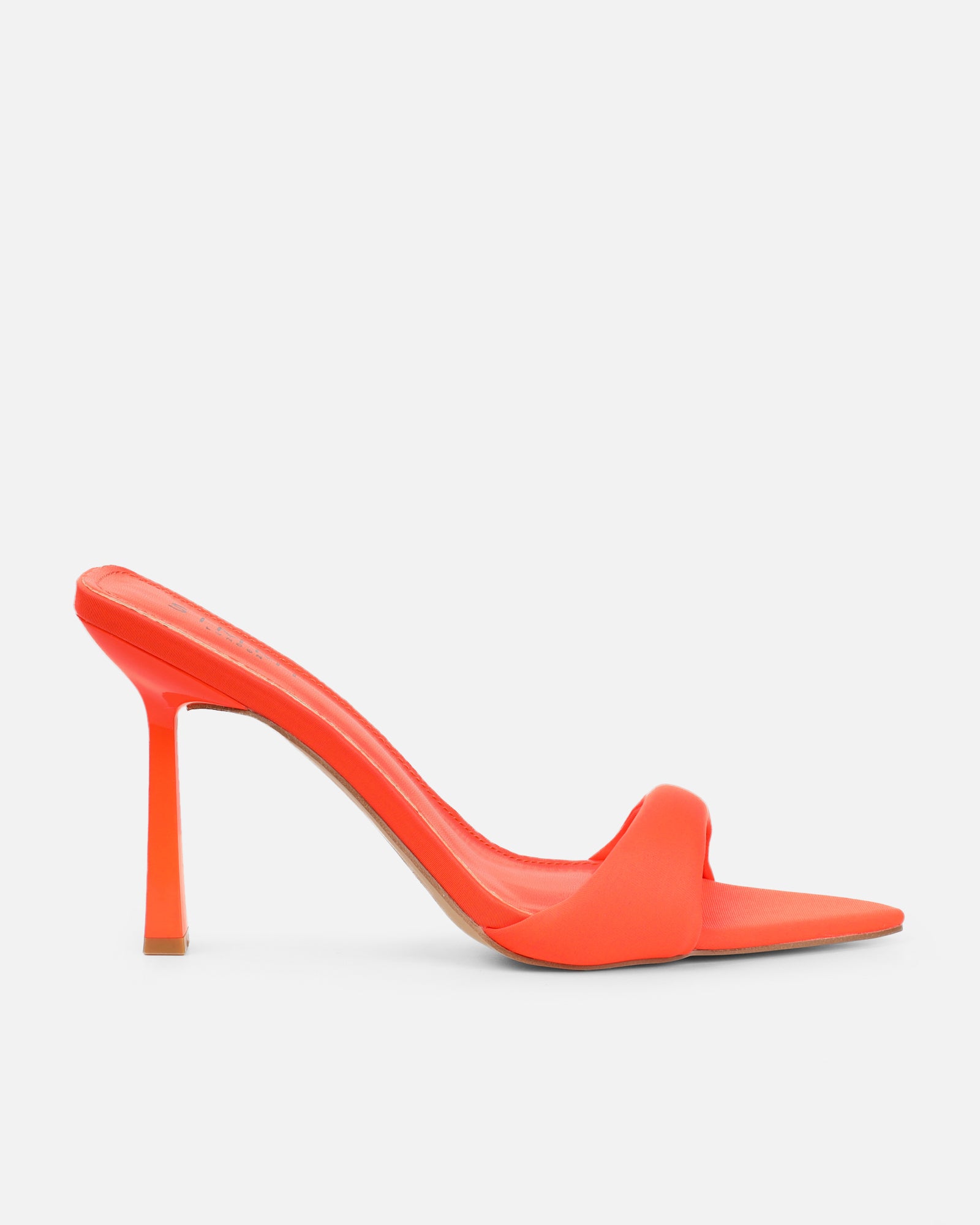 Lolly Orange Lycra Padded Mules | SIMMI London