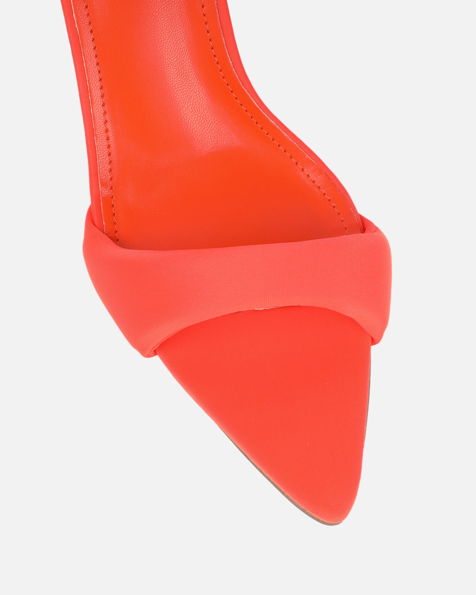 Lolly Orange Lycra Padded Mules | SIMMI London