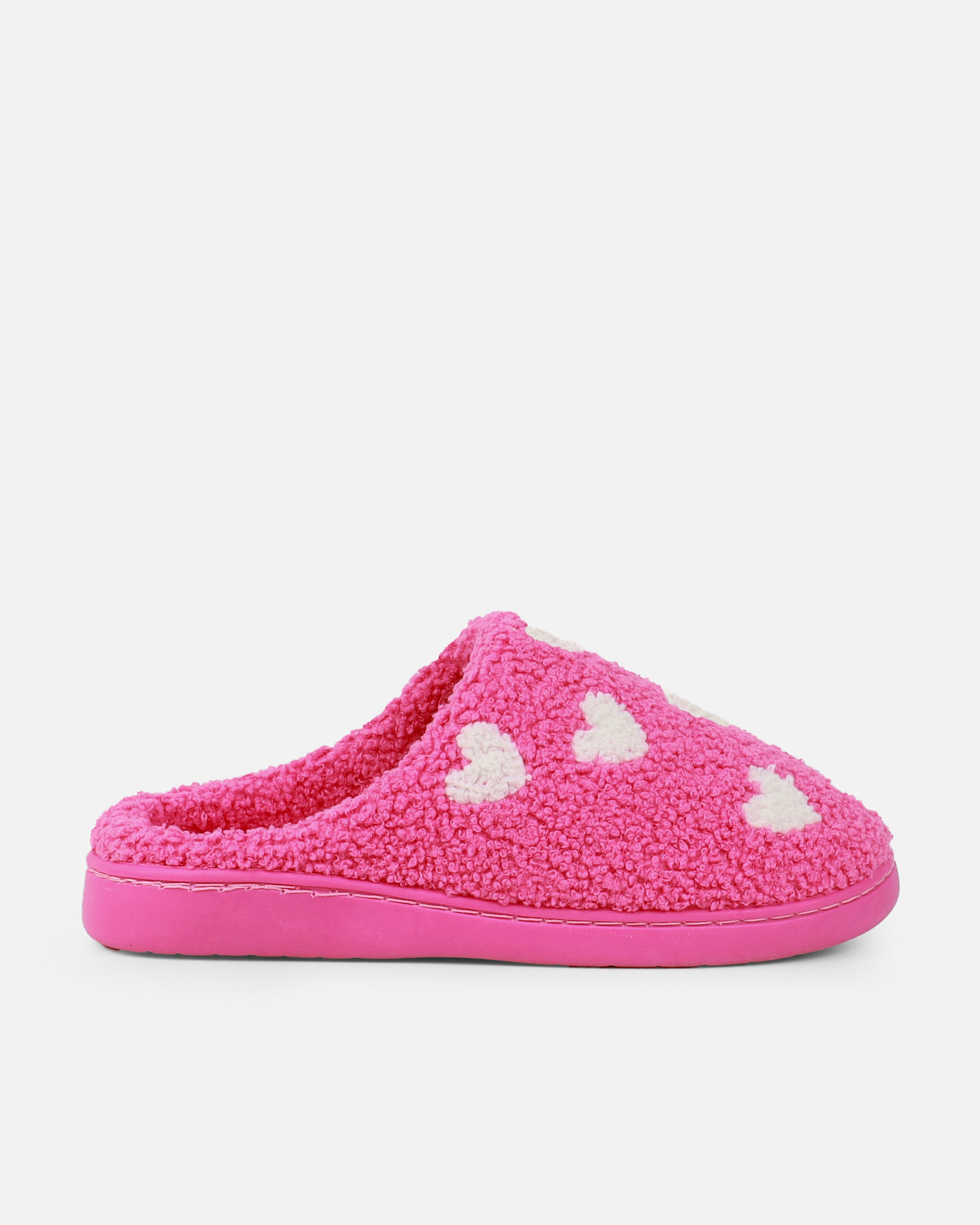 Loved Pink Heart Print Slippers | SIMMI London