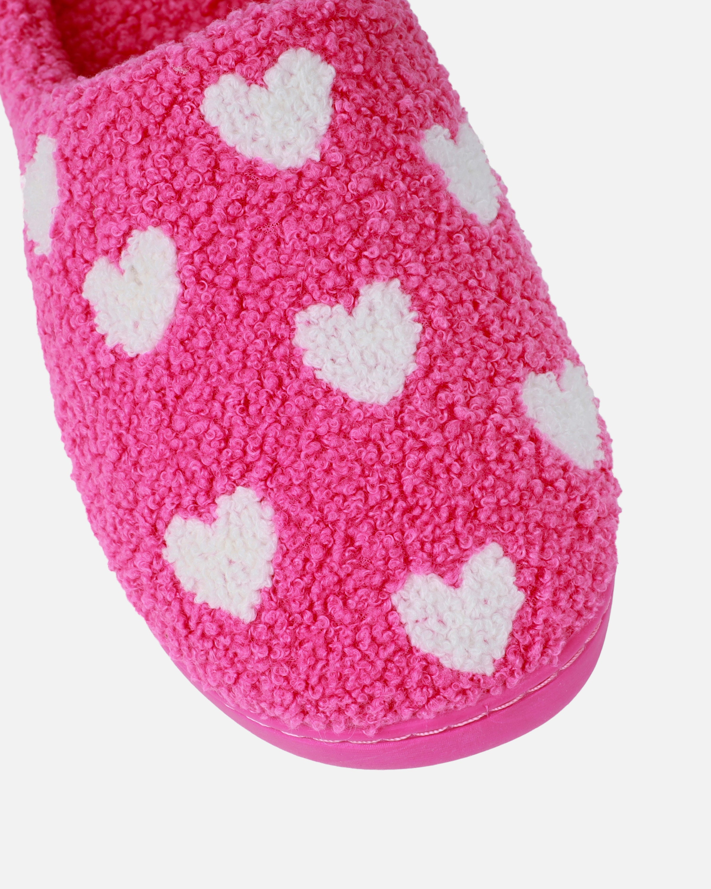 Loved Pink Heart Print Slippers | SIMMI London
