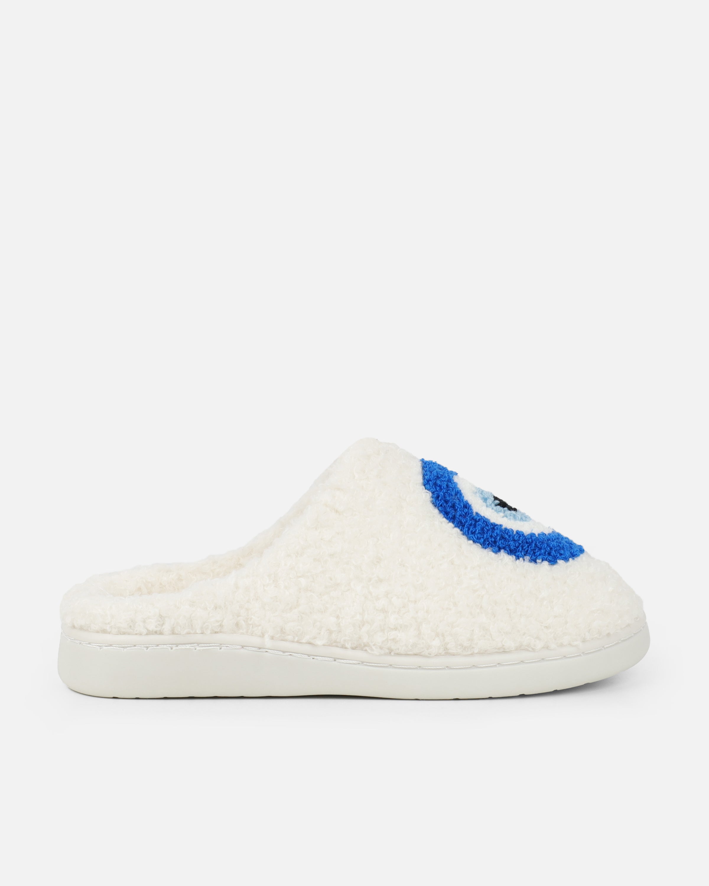 Lucky White Evil Eye Print Closed Toe Slippers | SIMMI London