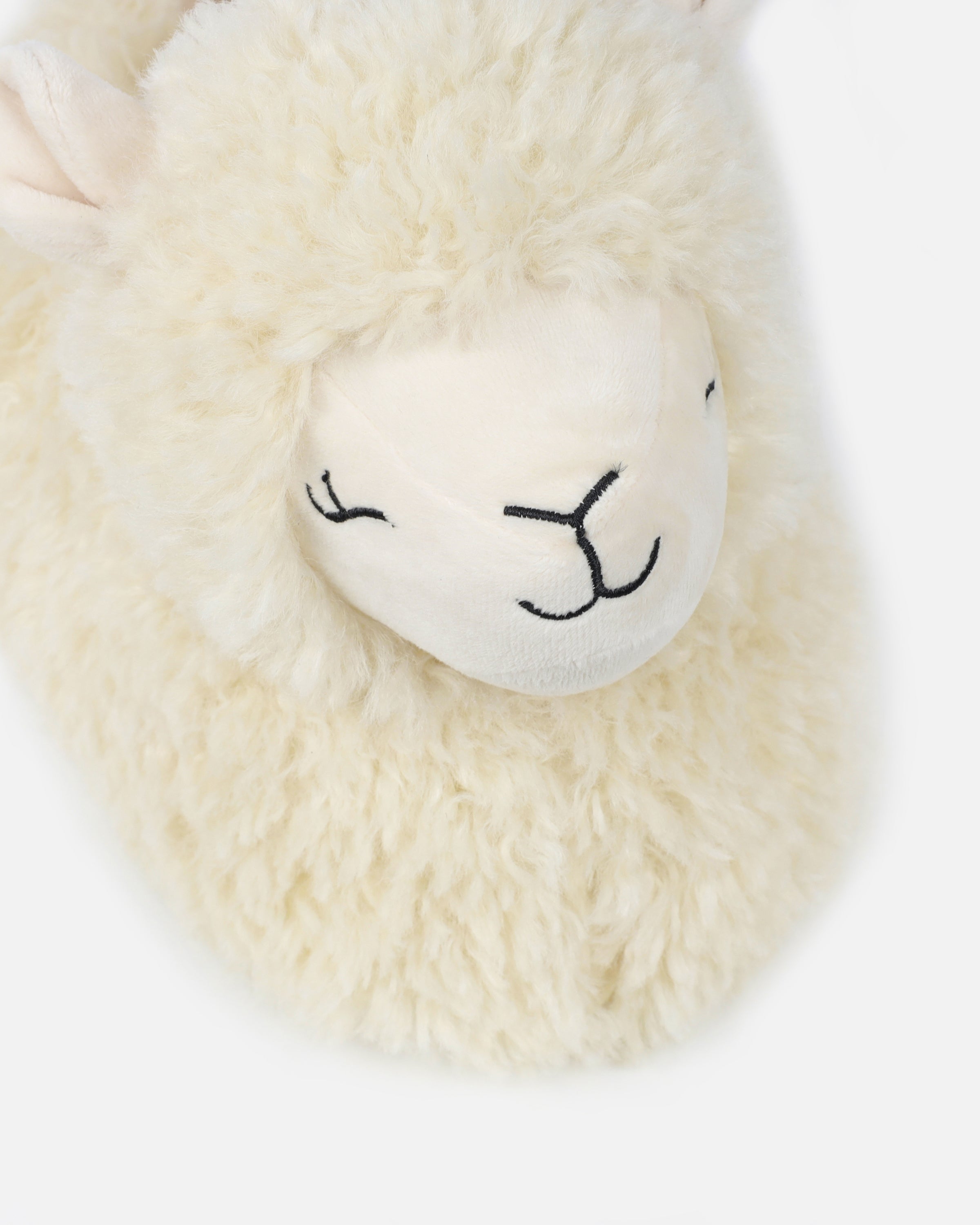 Lucy Llama Cream Fluffy Novelty Slippers | SIMMI London