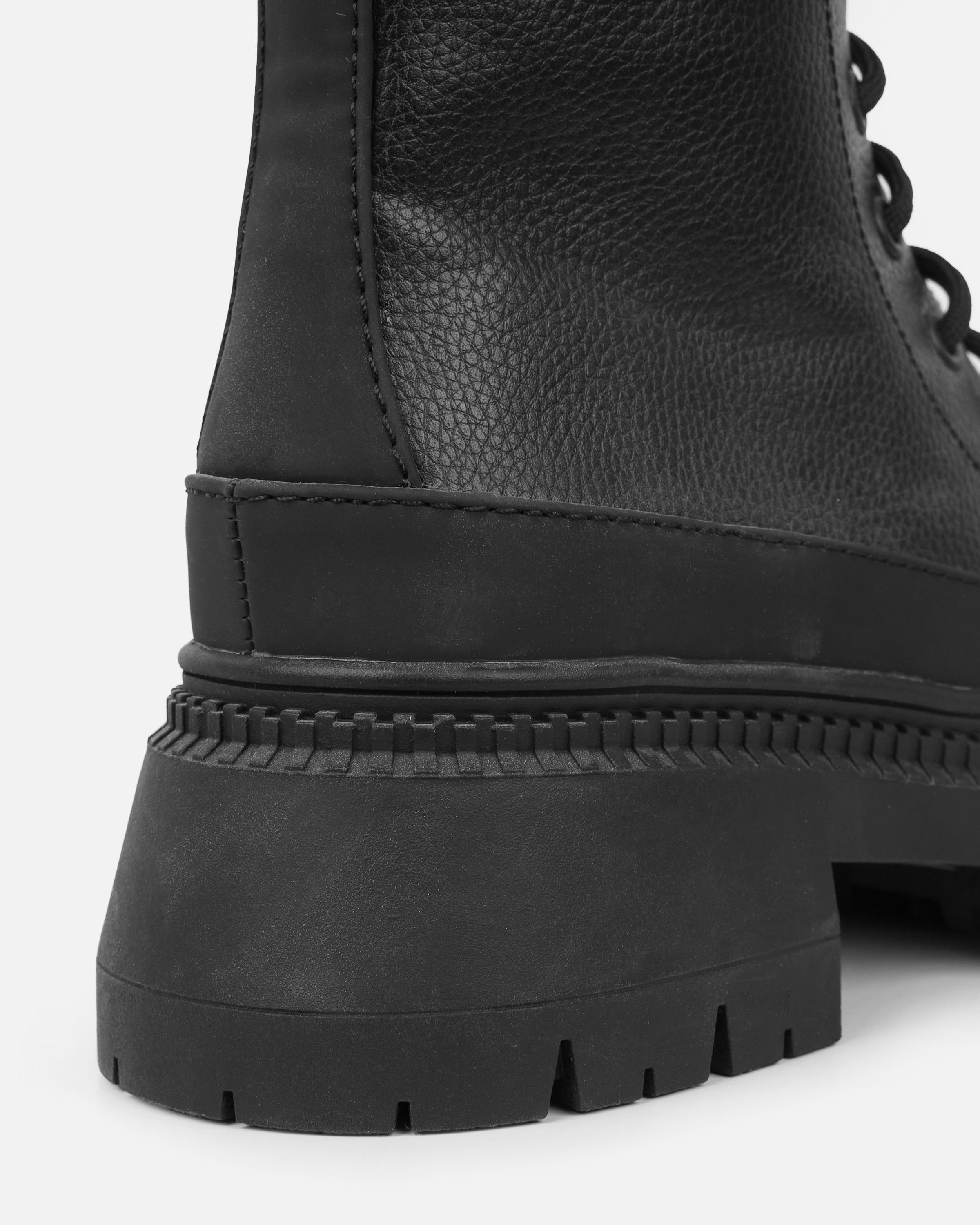 Luke Black Lace Up Chunky Boots | SIMMI London