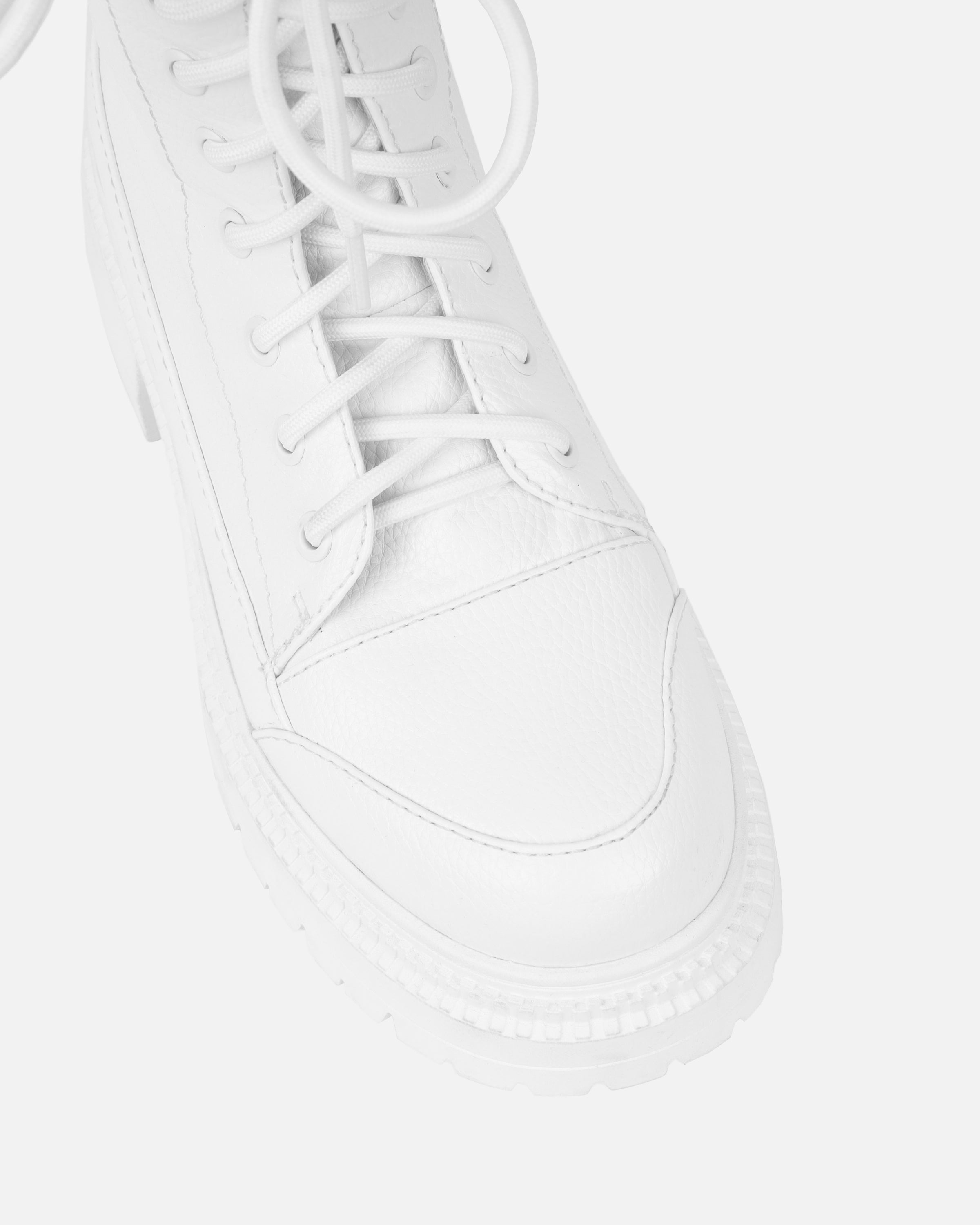 Luke White Lace Up Chunky Boots | SIMMI London