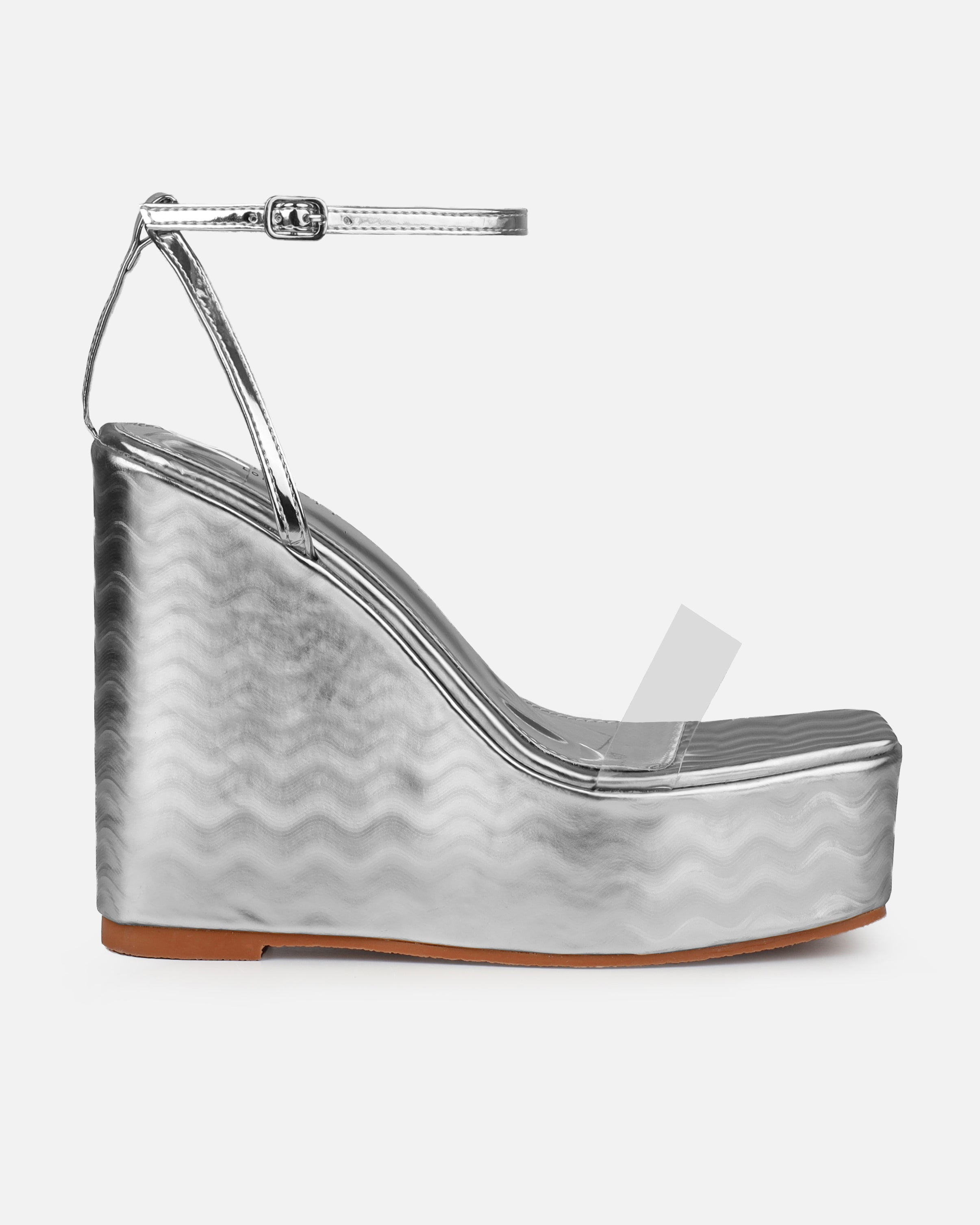 Lulee Silver Wavy Wedges | SIMMI London