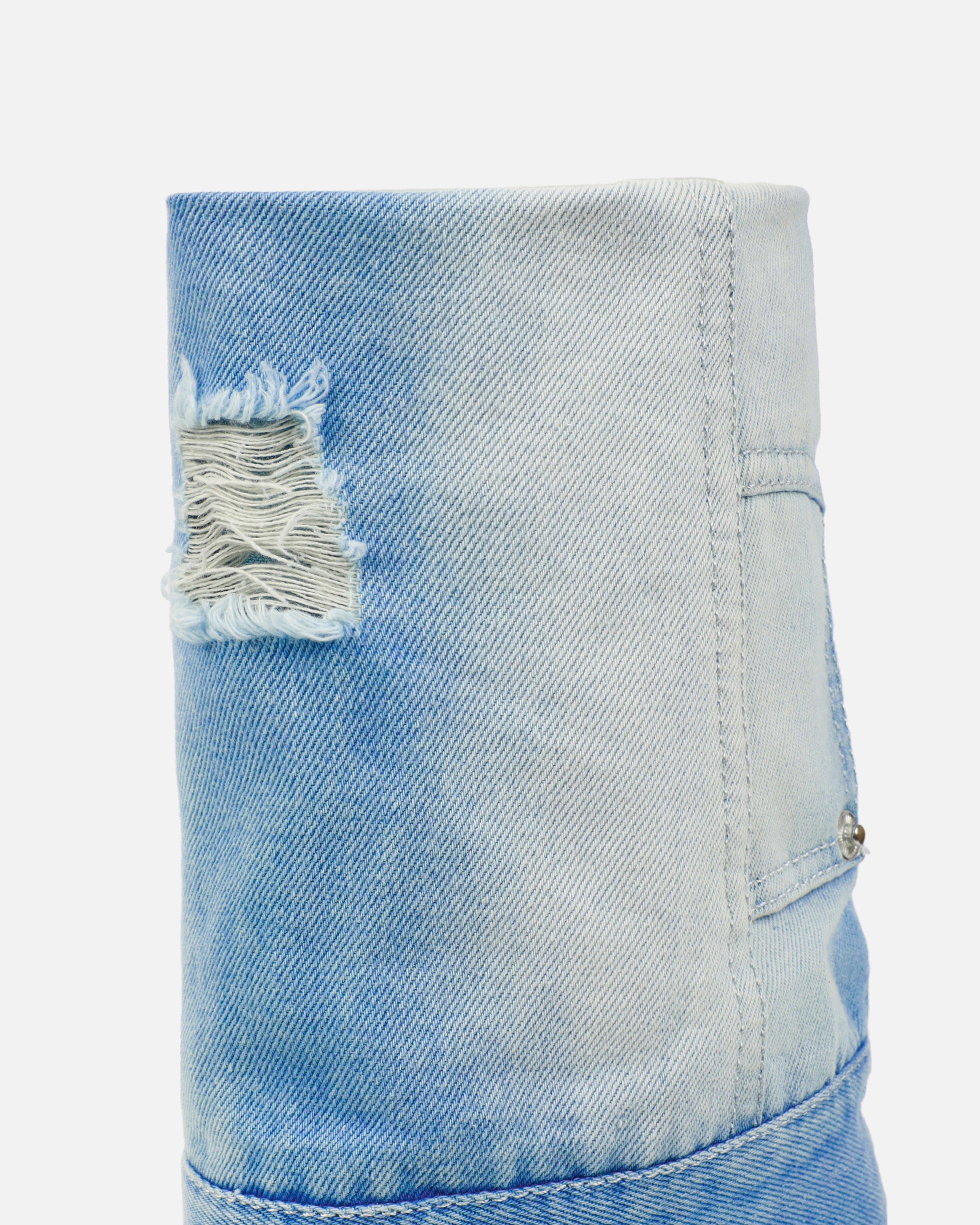 Lynxx Denim Blue Fold Over Western Boots | SIMMI London