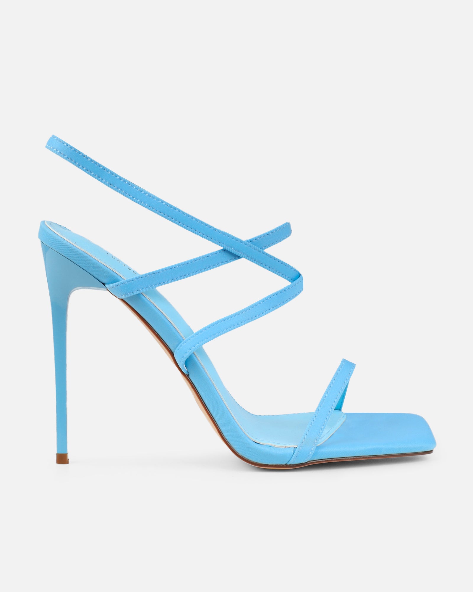 Macenna Blue Lycra Heeled Sandals | SIMMI London