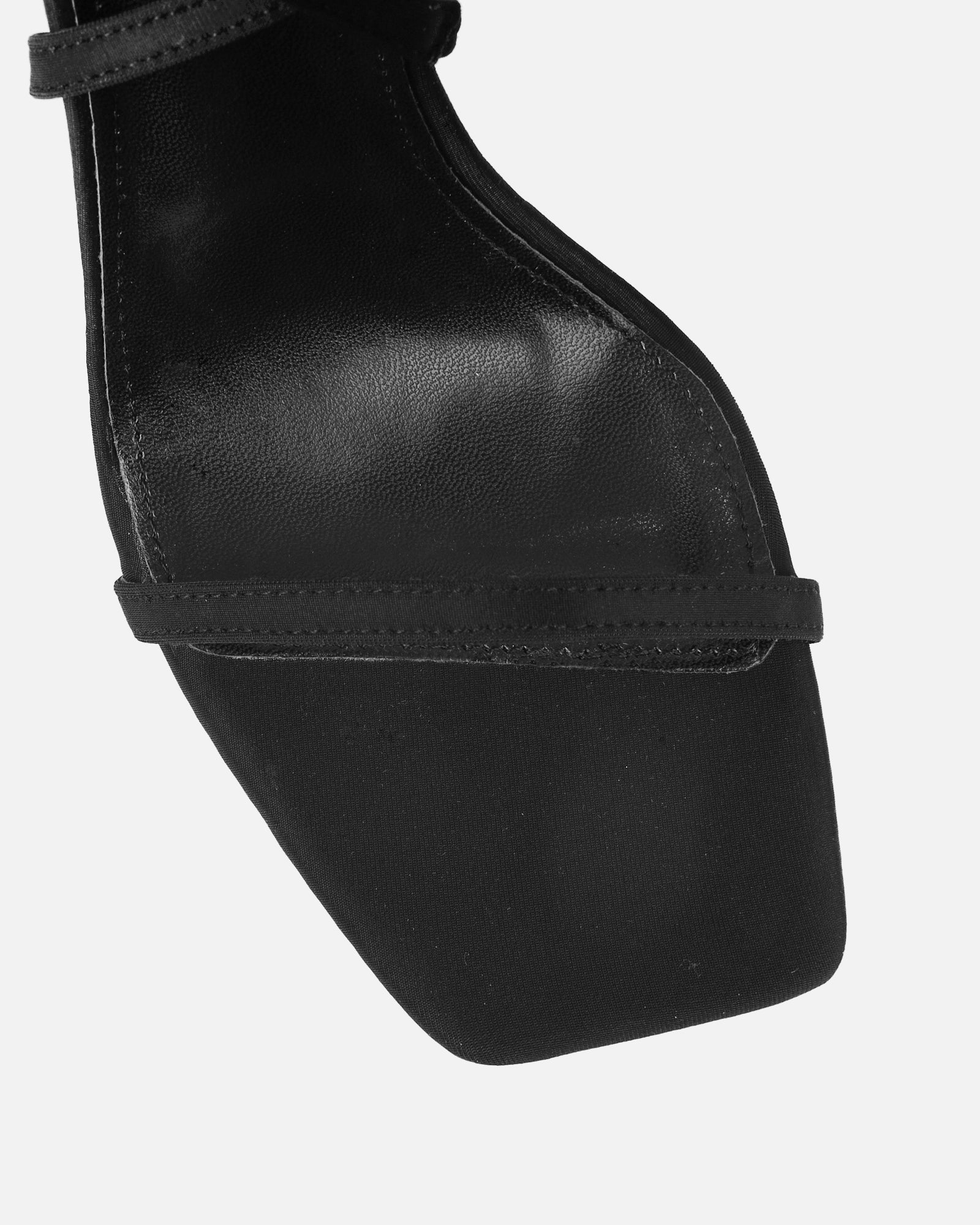 Macenna Black Lycra Heeled Sandals | SIMMI London