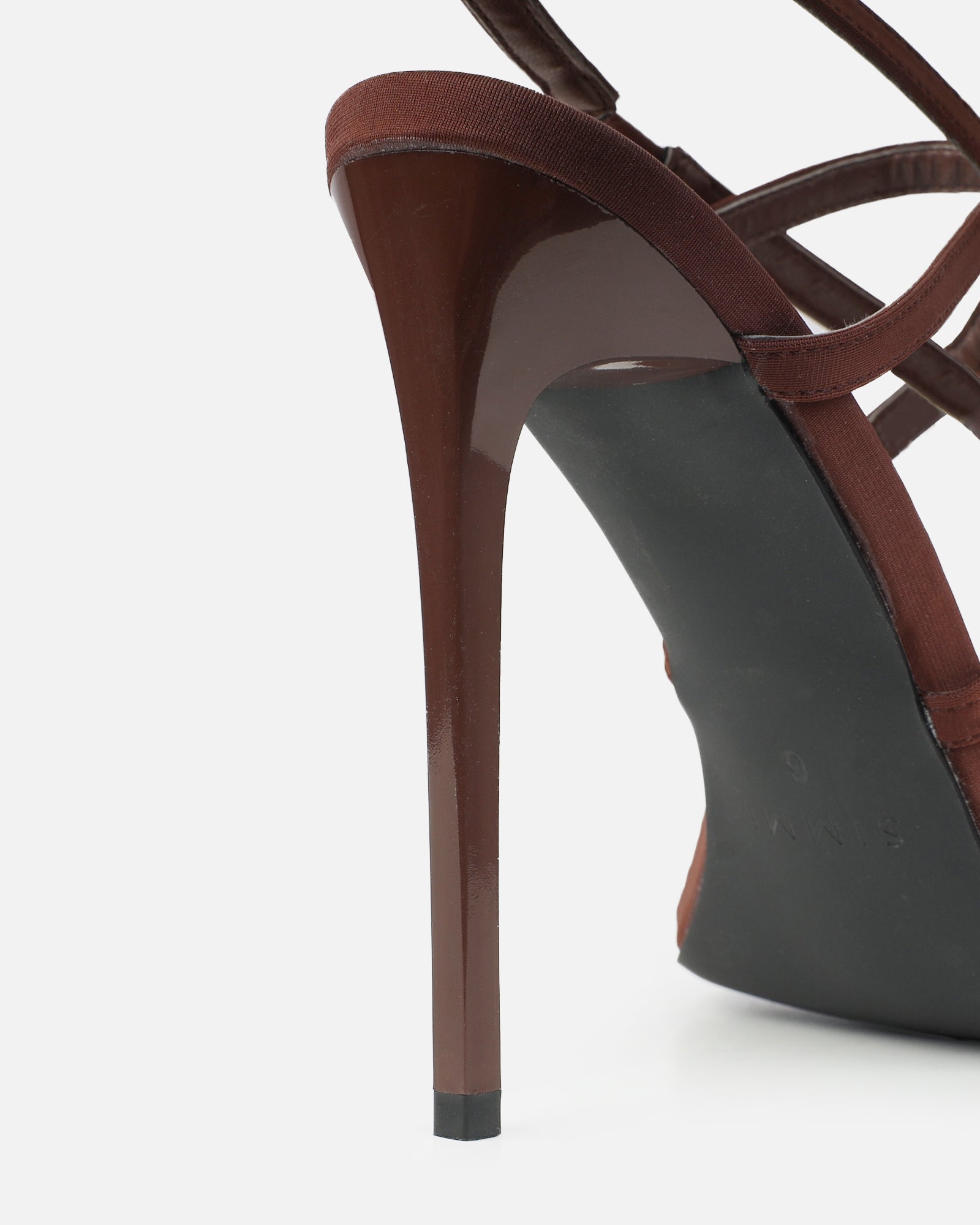 Macenna Brown Lycra Heeled Sandals | SIMMI London