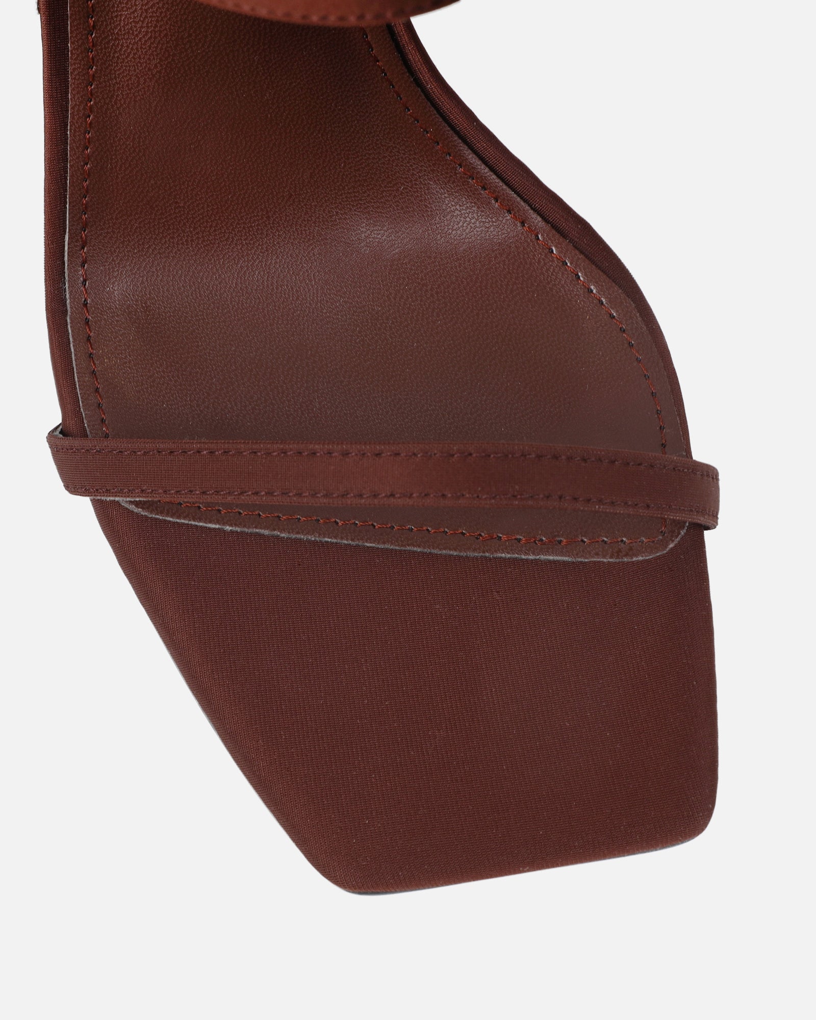 Macenna Brown Lycra Heeled Sandals | SIMMI London