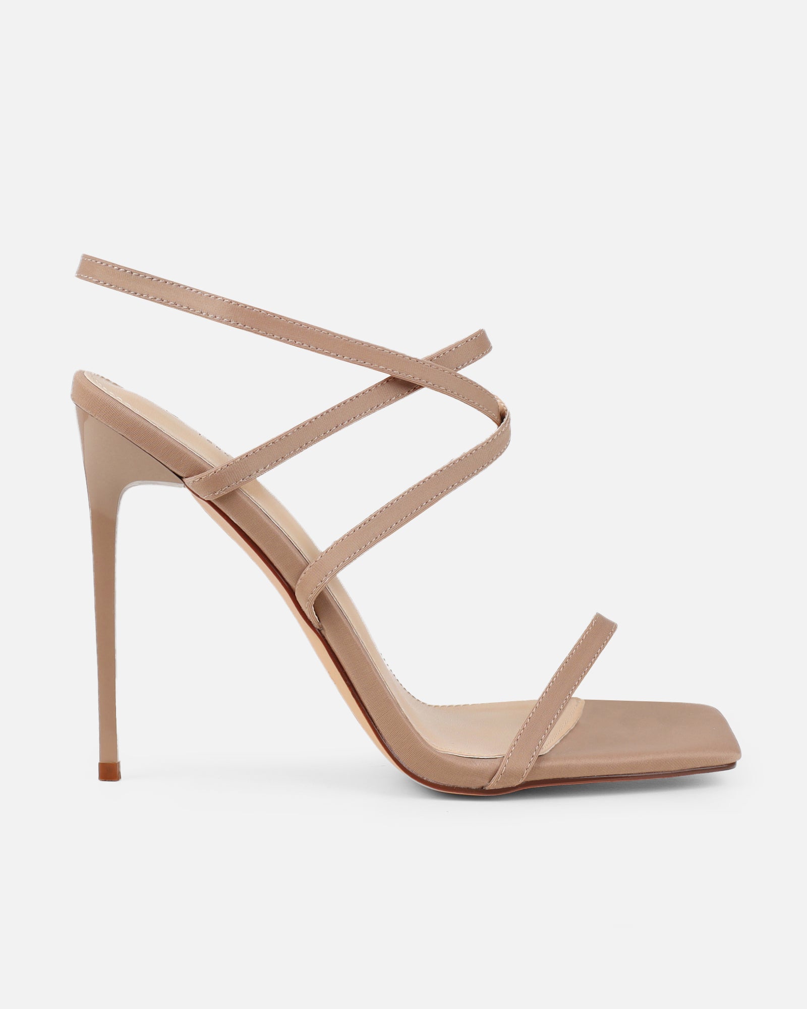 Macenna Nude Lycra Heeled Sandals | SIMMI London