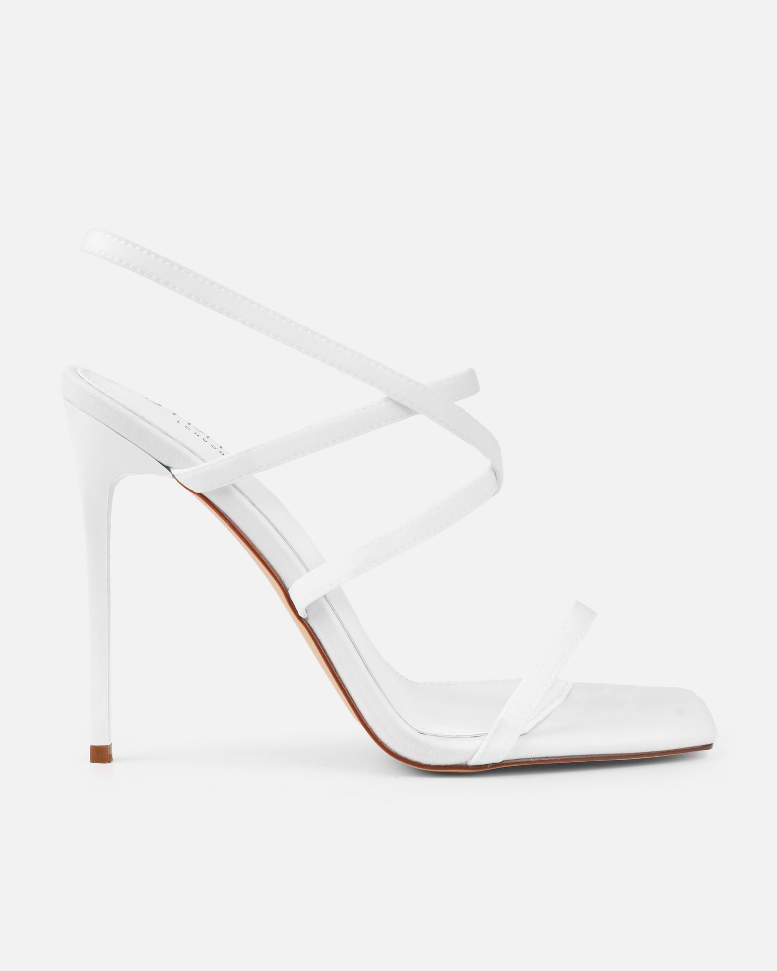 Macenna White Lycra Heeled Sandals | SIMMI London