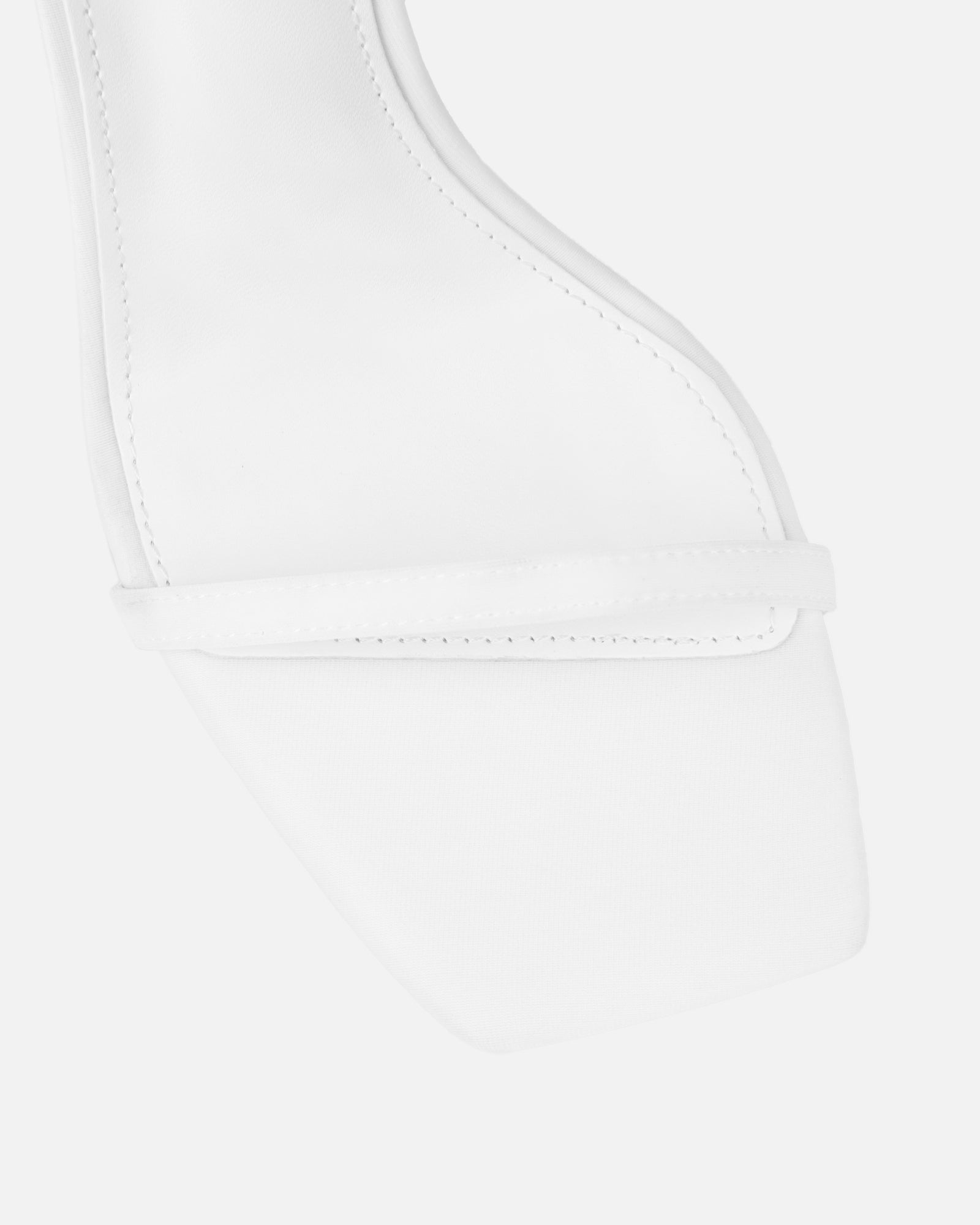 Macenna White Lycra Heeled Sandals | SIMMI London