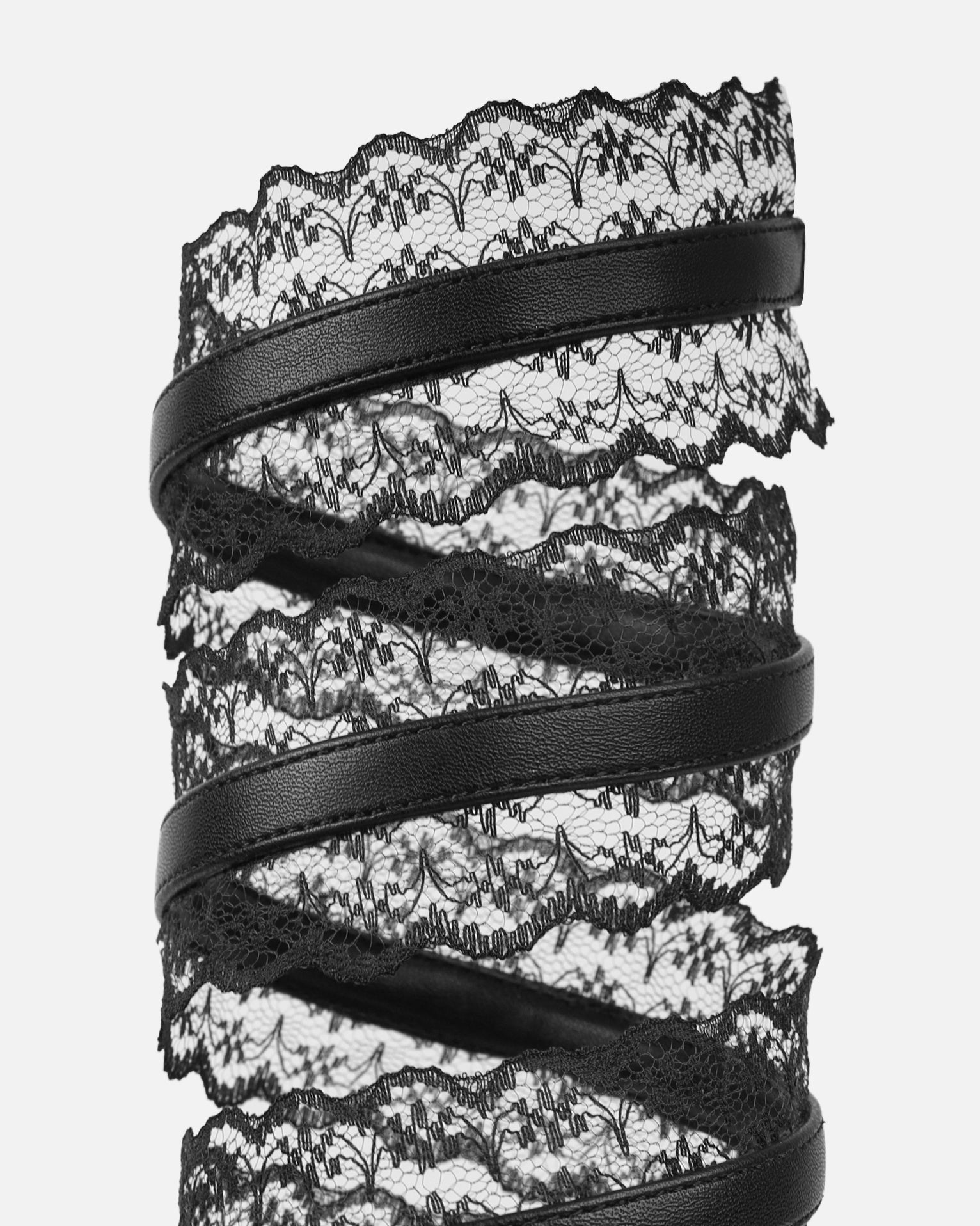 Miko Black Lace Spiral Heeled Sandals | SIMMI London