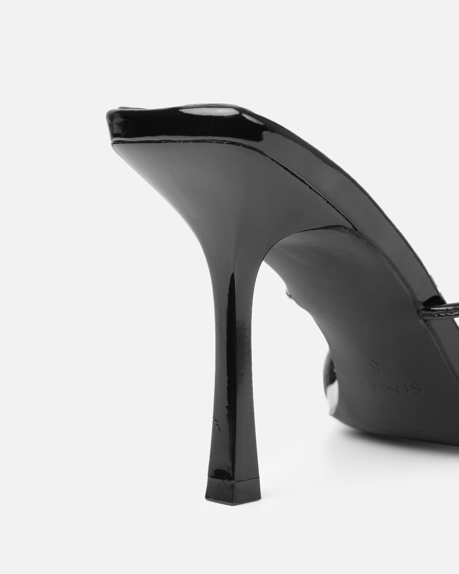 Danique Black Patent Mules | SIMMI London