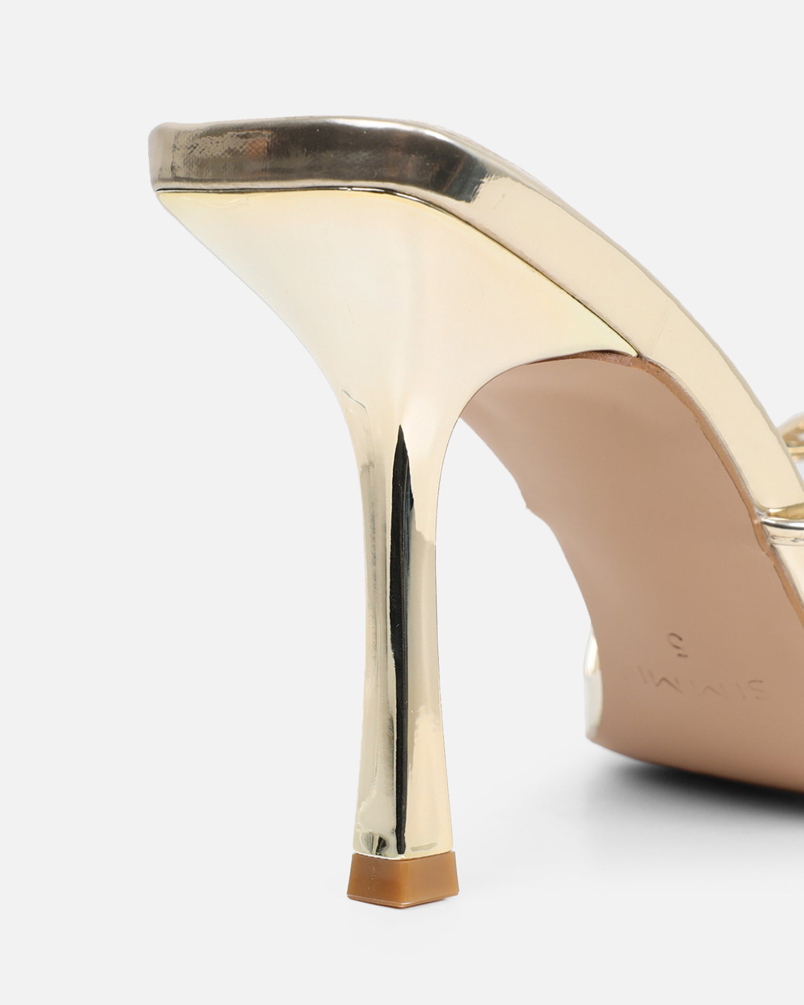 Danique Gold Mirror Mules | SIMMI London