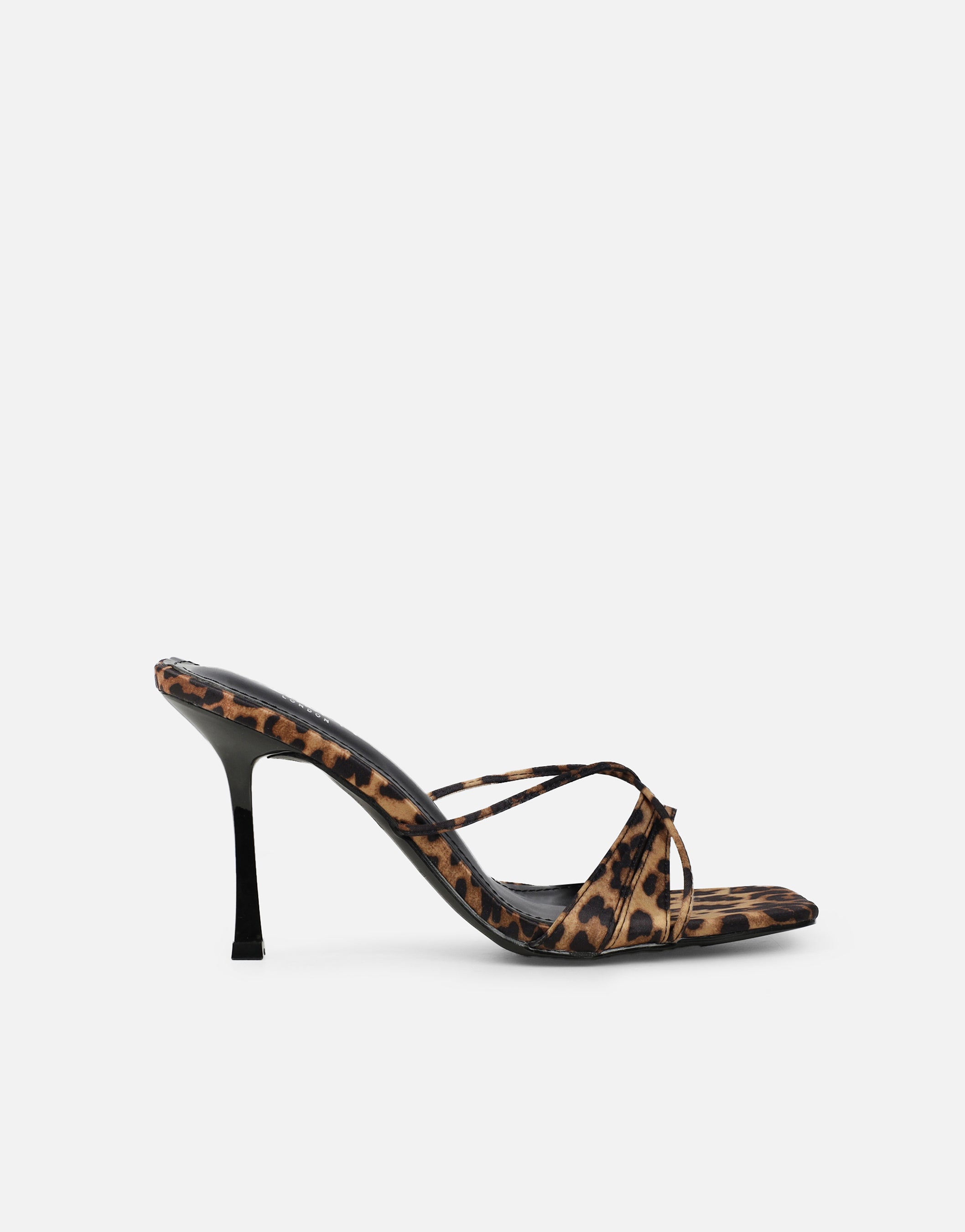 Danique Leopard Print Satin Mules | SIMMI London