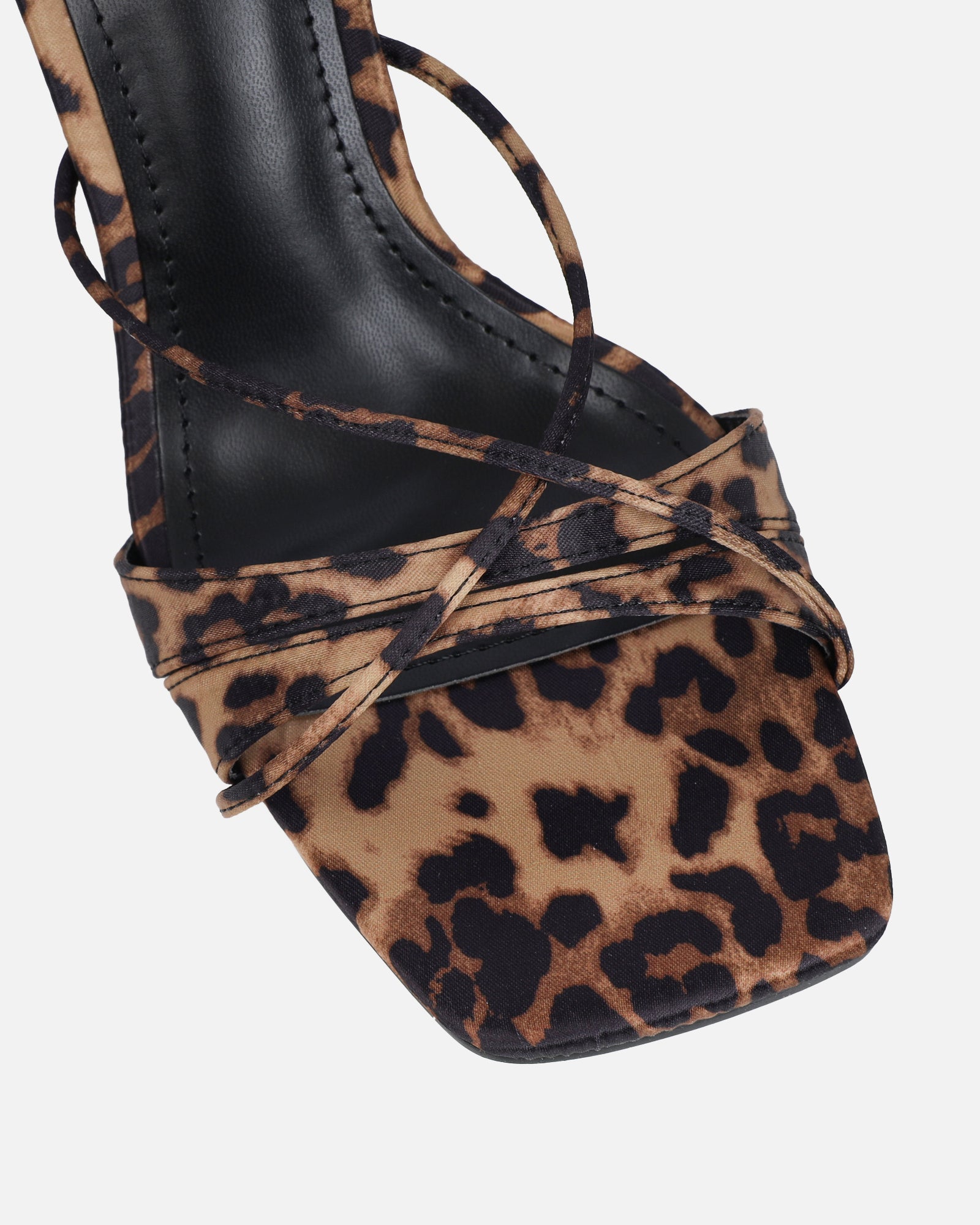 Danique Leopard Print Satin Mules | SIMMI London