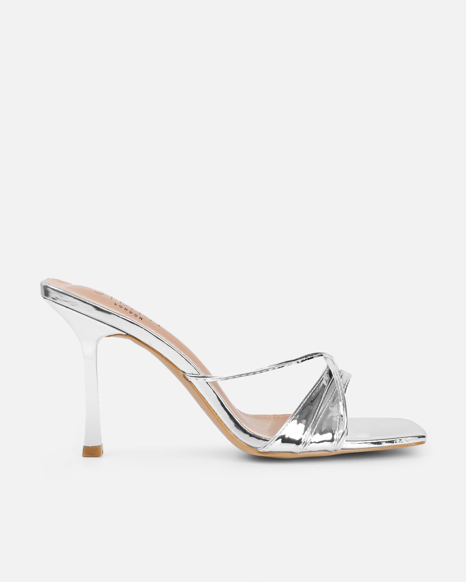 Danique Silver Mirror Mules | SIMMI London
