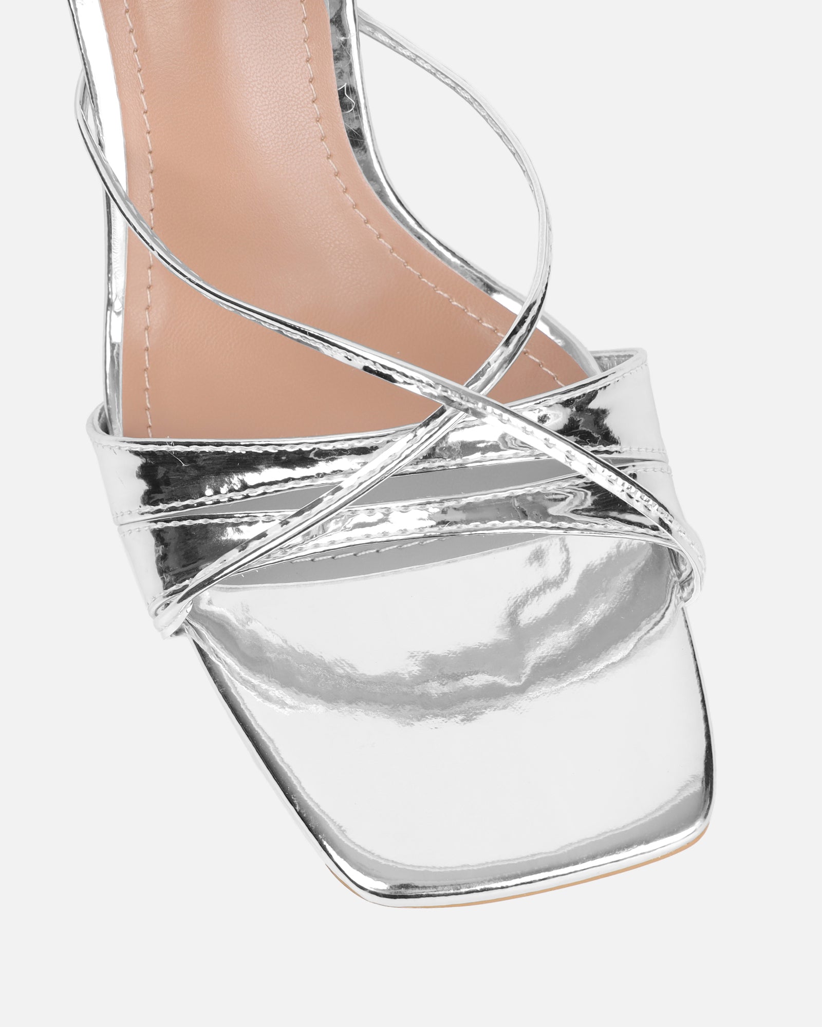 Danique Silver Mirror Mules | SIMMI London
