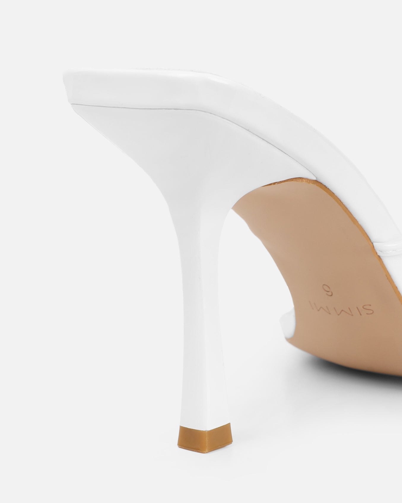 Danique White Patent Mules | SIMMI London