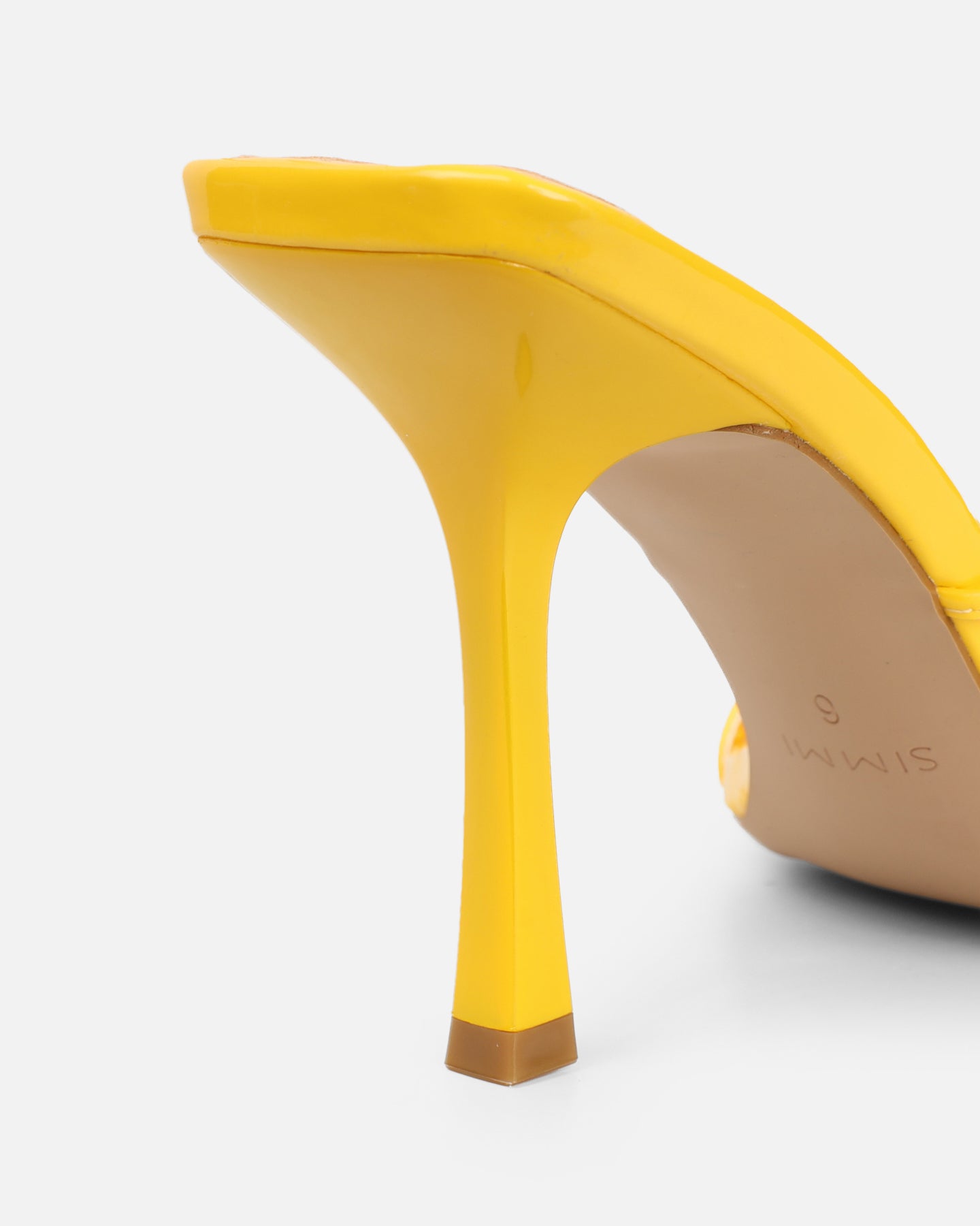 Danique Yellow Patent Mules | SIMMI London