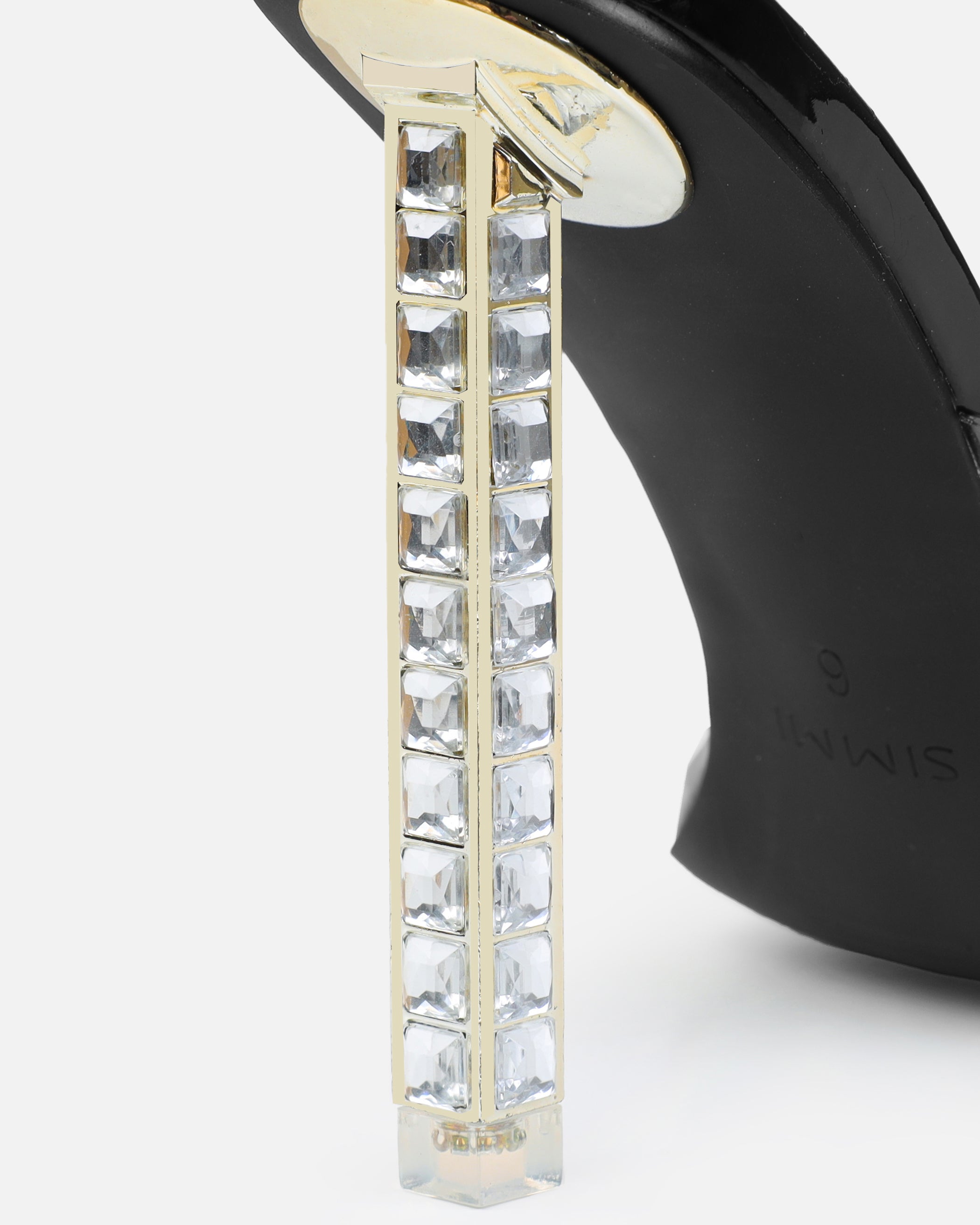 Maeva Black Clear Gem Toe Thong Mules | SIMMI London