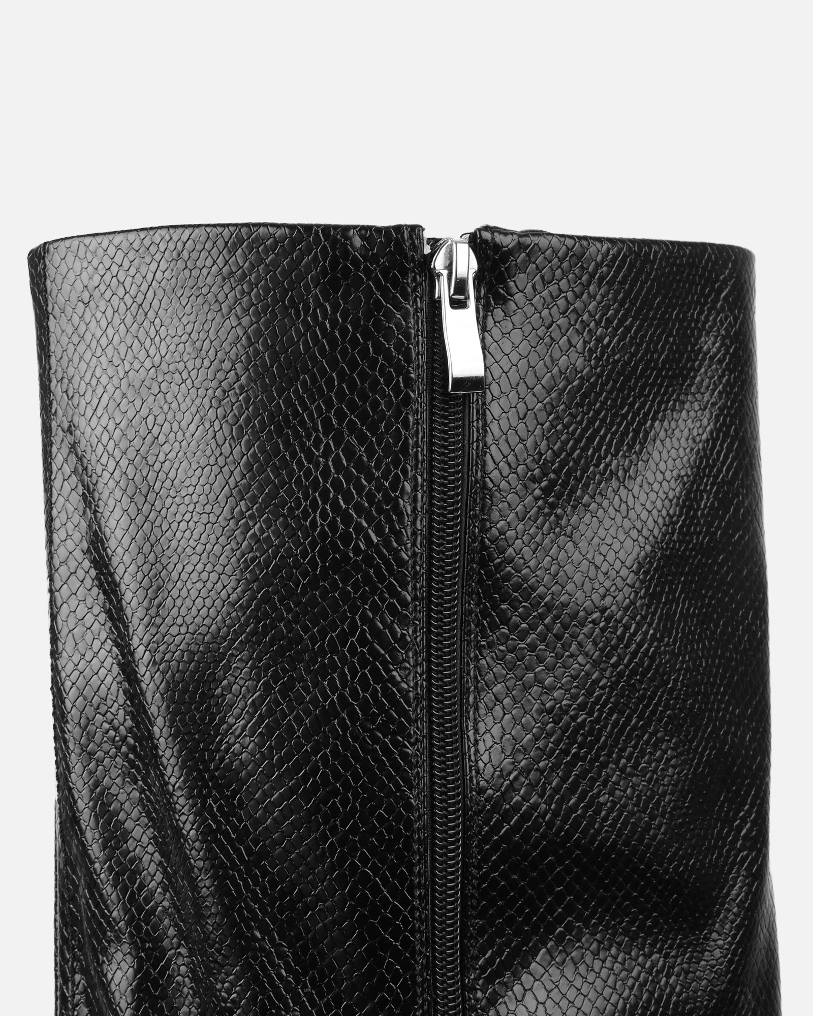 Makita Black Faux Snake Effect Stiletto Heeled Sandals | SIMMI London