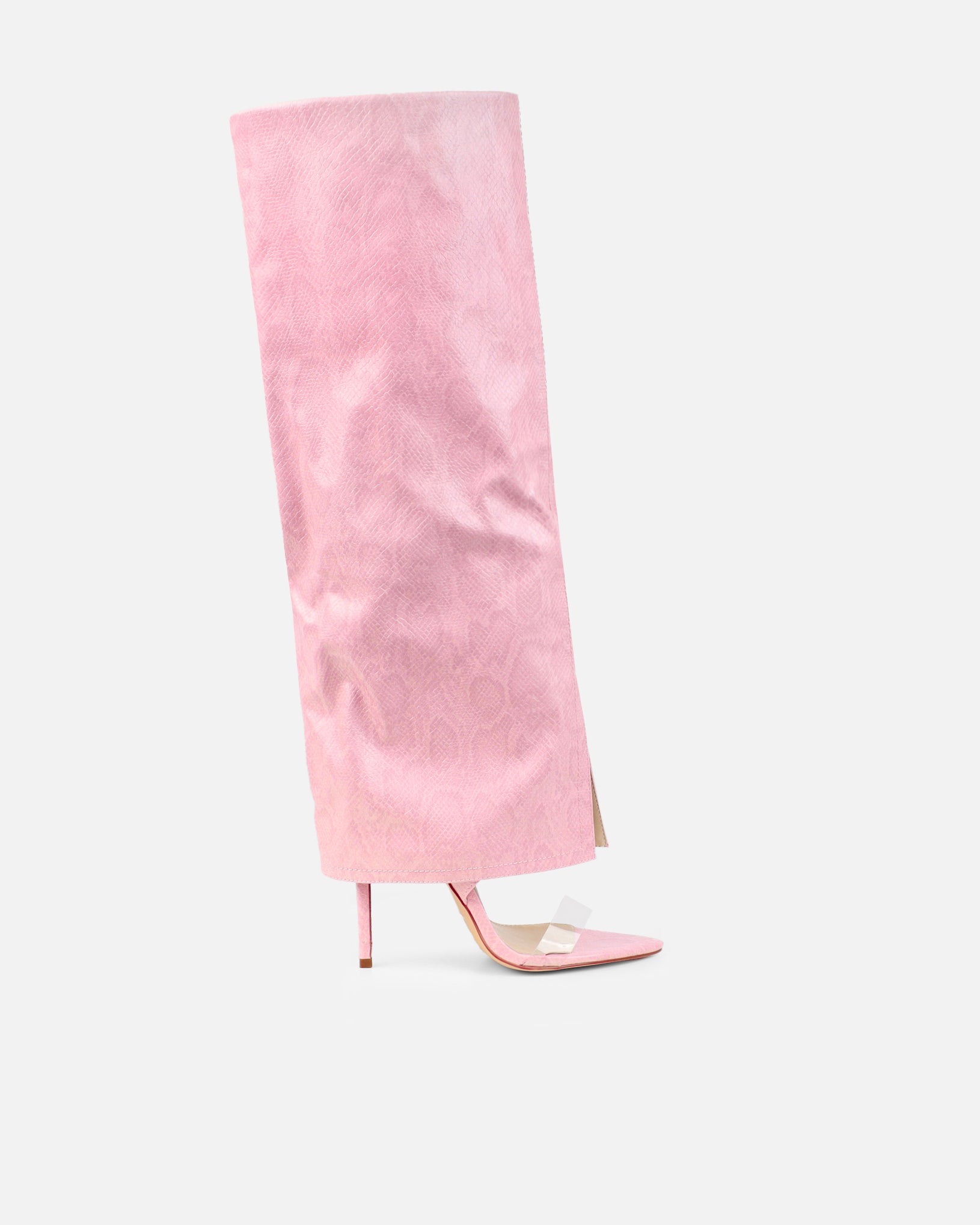 Makita Pink Faux Snake Effect Stiletto Heeled Sandals | SIMMI London
