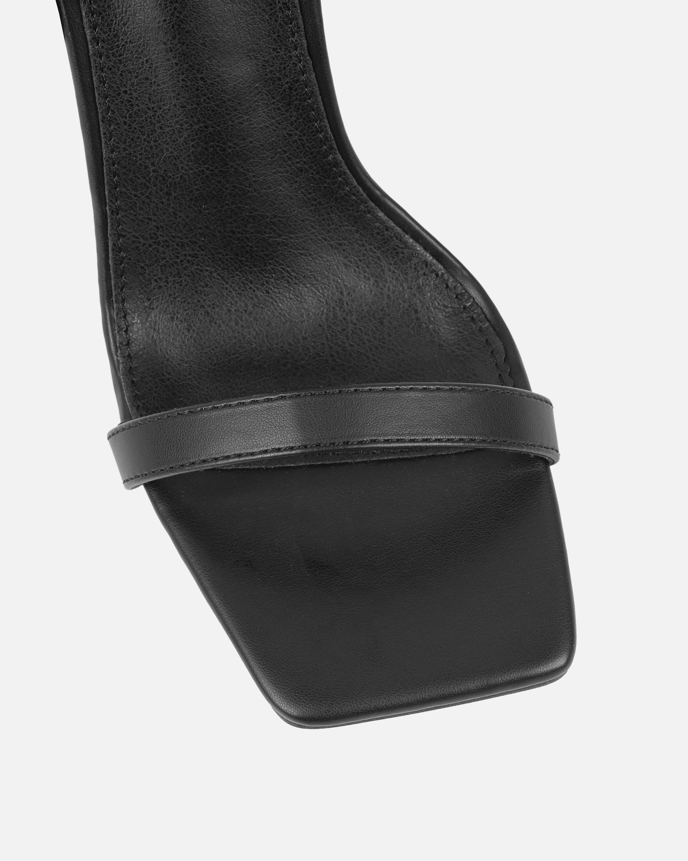 Maldive Black Heeled Sandals With Red Flower | SIMMI London