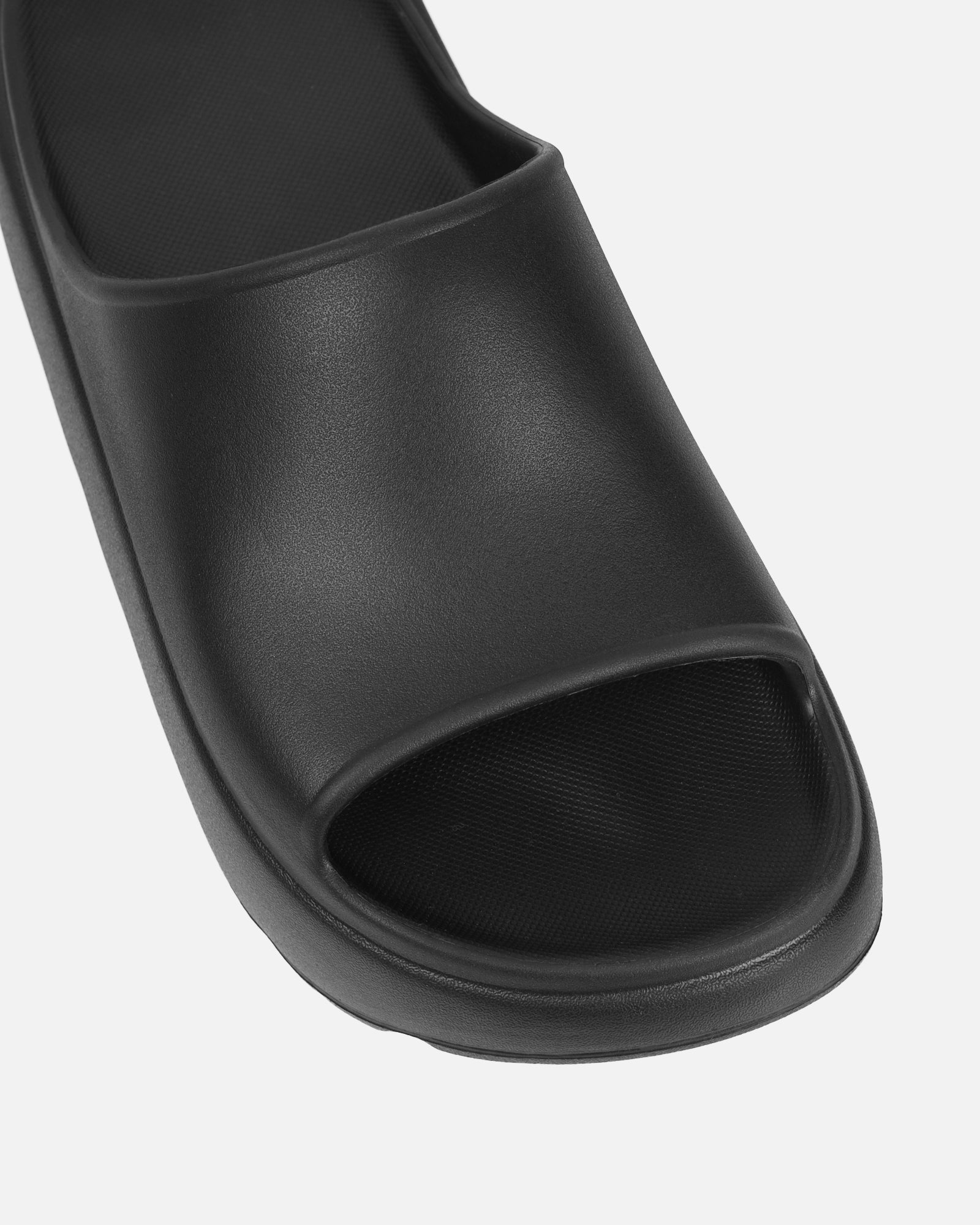 Malu black flatform chunky moulded sliders | SIMMI London