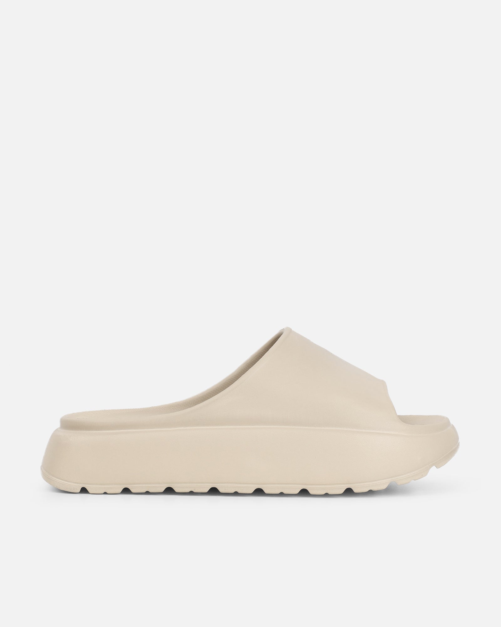 Malu mocha chunky flatform moulded sliders | SIMMI London