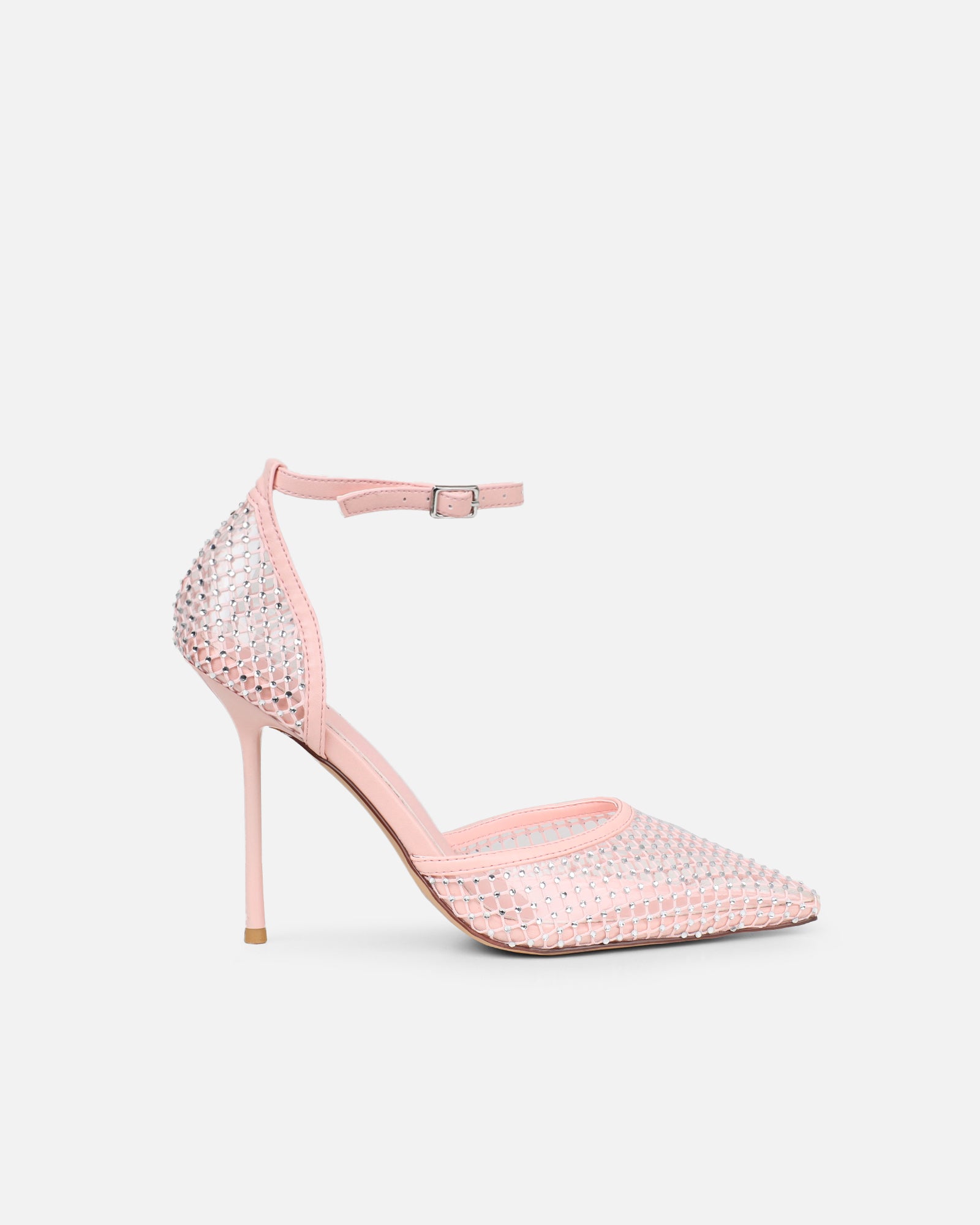 Manni Pink Mesh Diamante Heels | SIMMI London