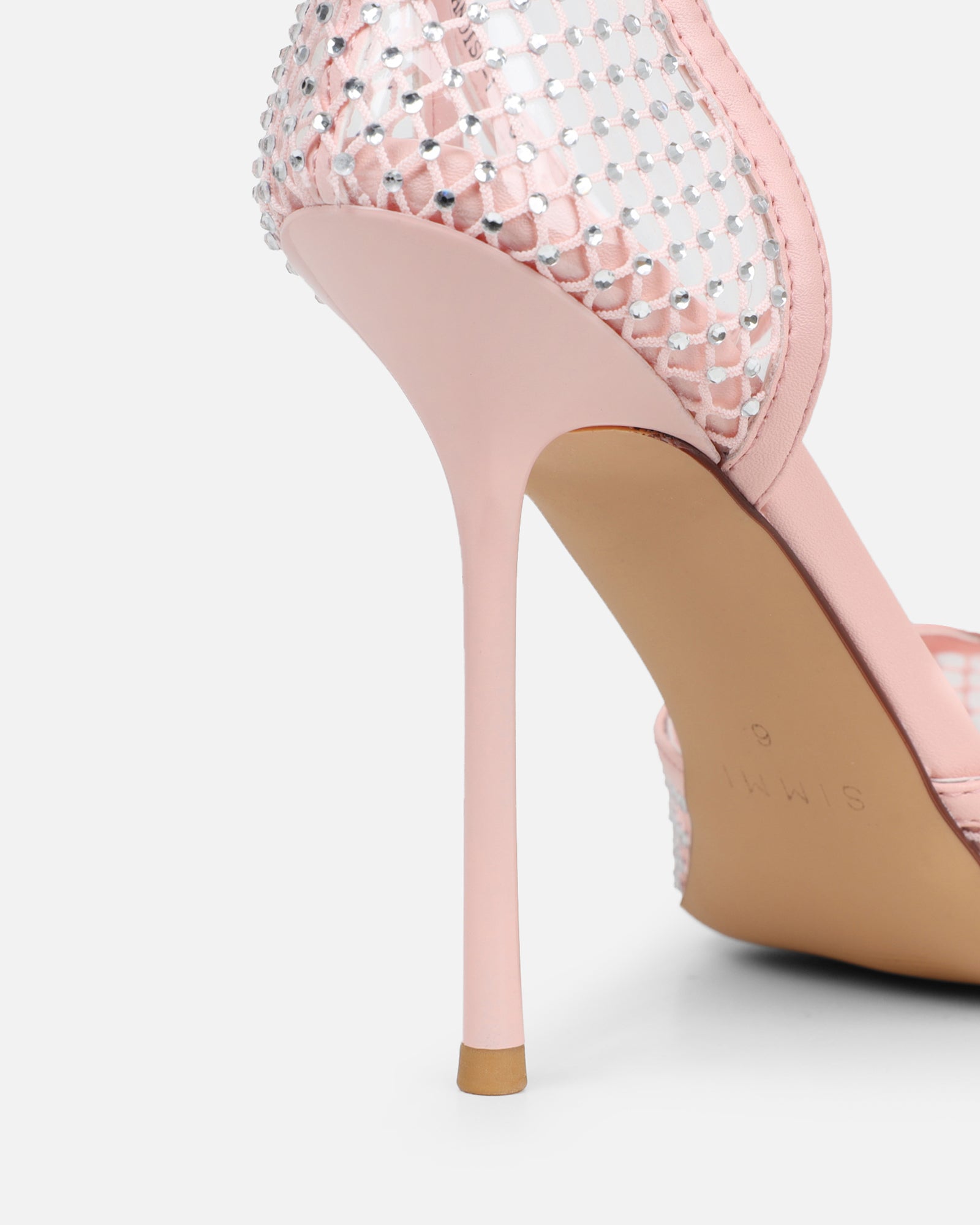 Manni Pink Mesh Diamante Heels | SIMMI London