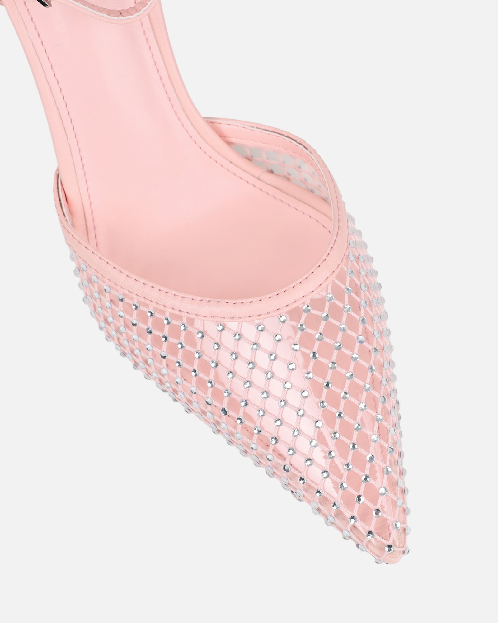 Manni Pink Mesh Diamante Heels | SIMMI London