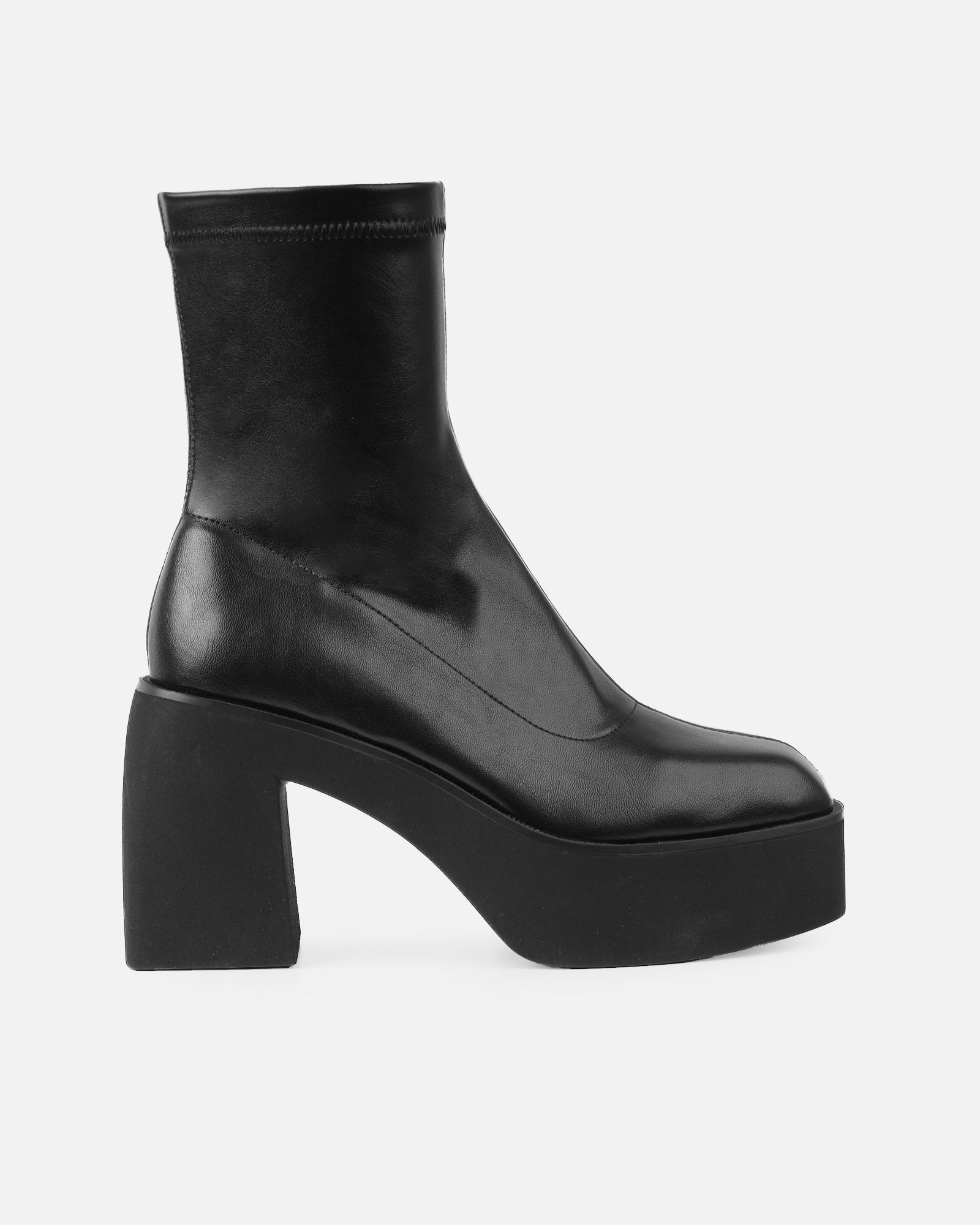 Manuella Black Pu Ankle Boots | SIMMI London