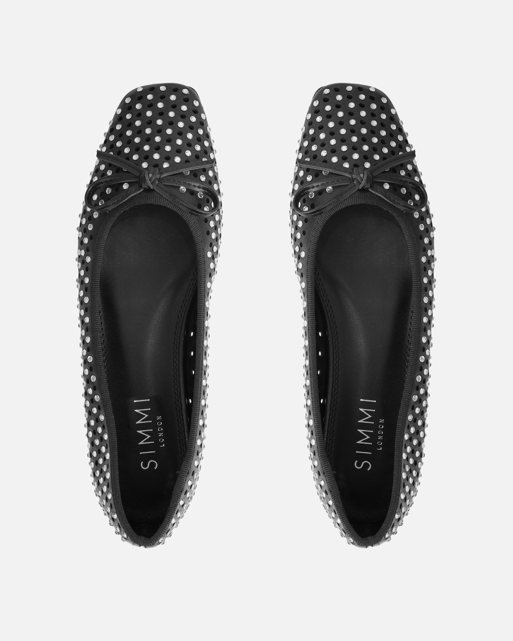 Mariay Black Diamante Ballet Flats | SIMMI London