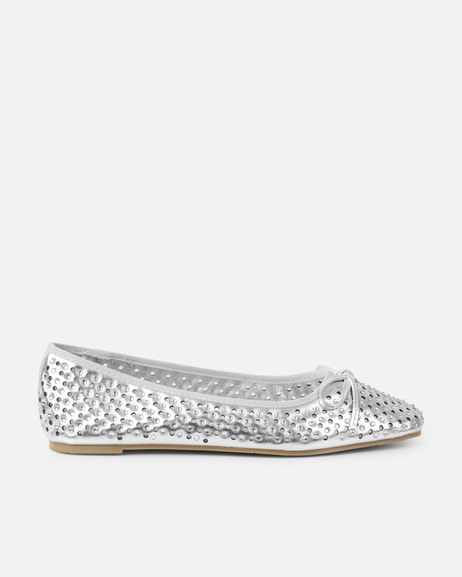 Mariay Silver Diamante Ballet Flats | SIMMI London