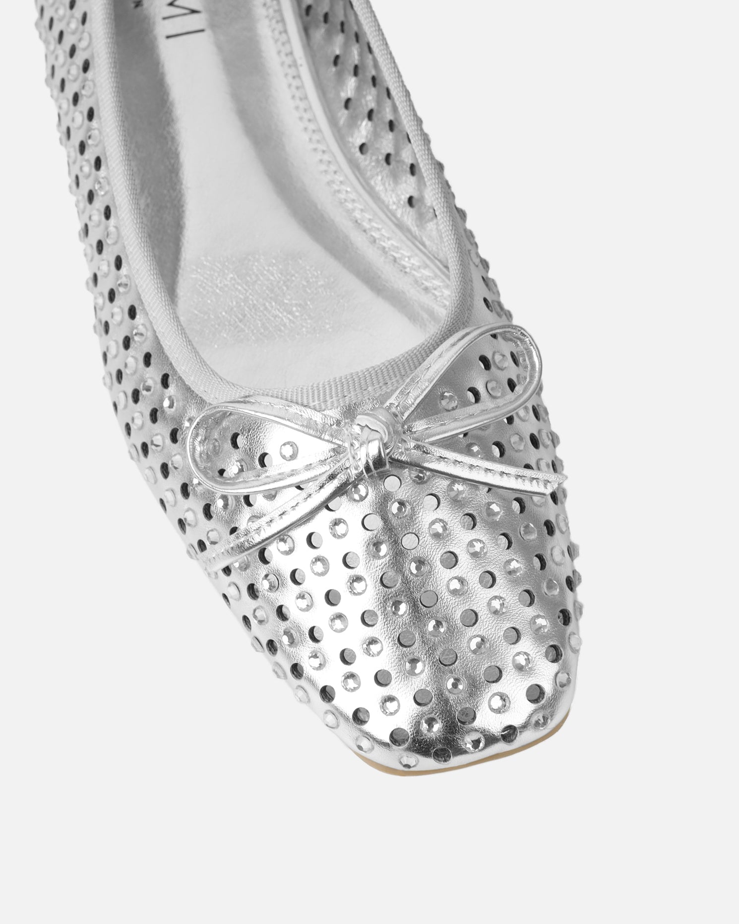 Mariay Silver Diamante Ballet Flats | SIMMI London