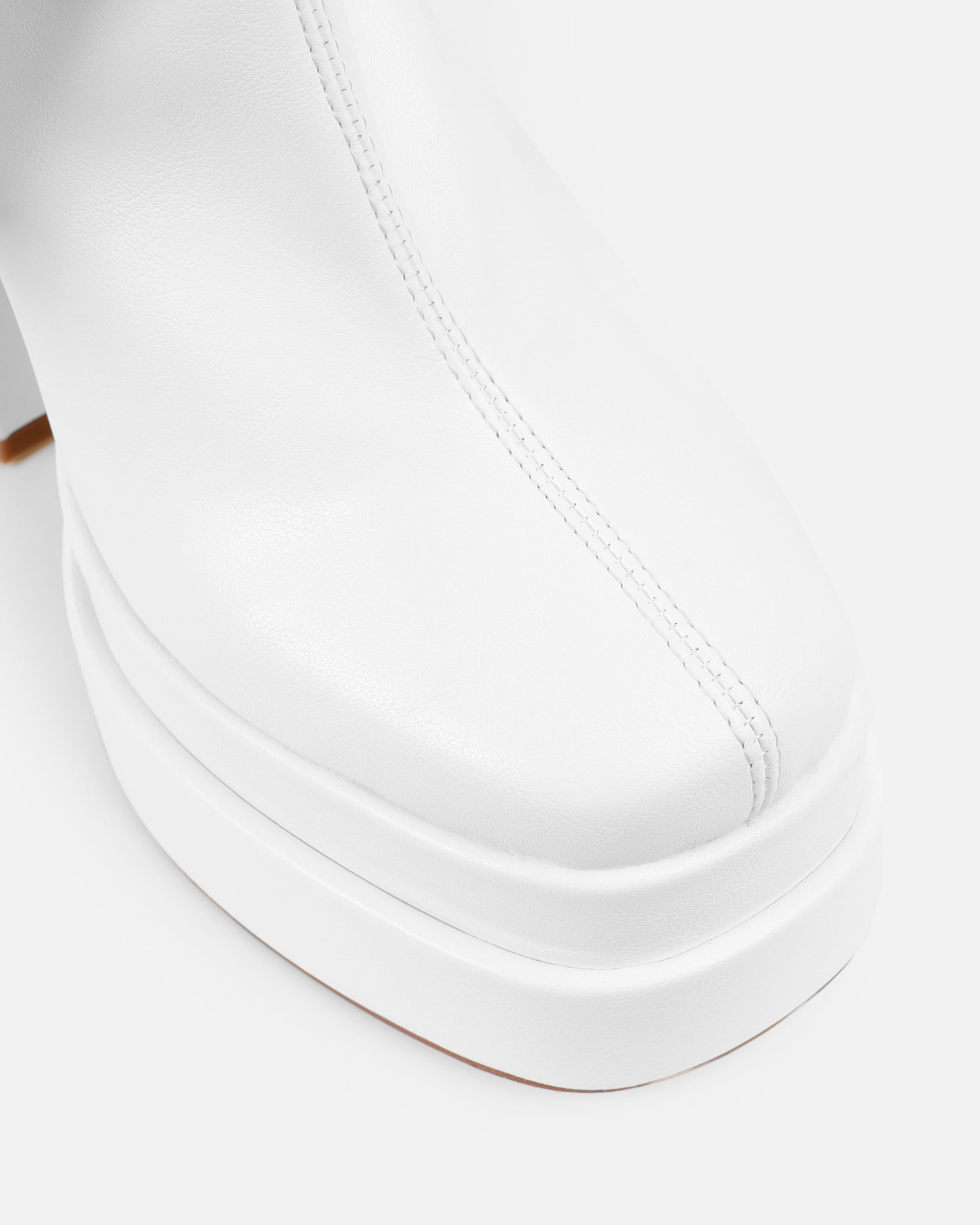 Martha White Double Platform Block Heel Ankle Boots | SIMMI London