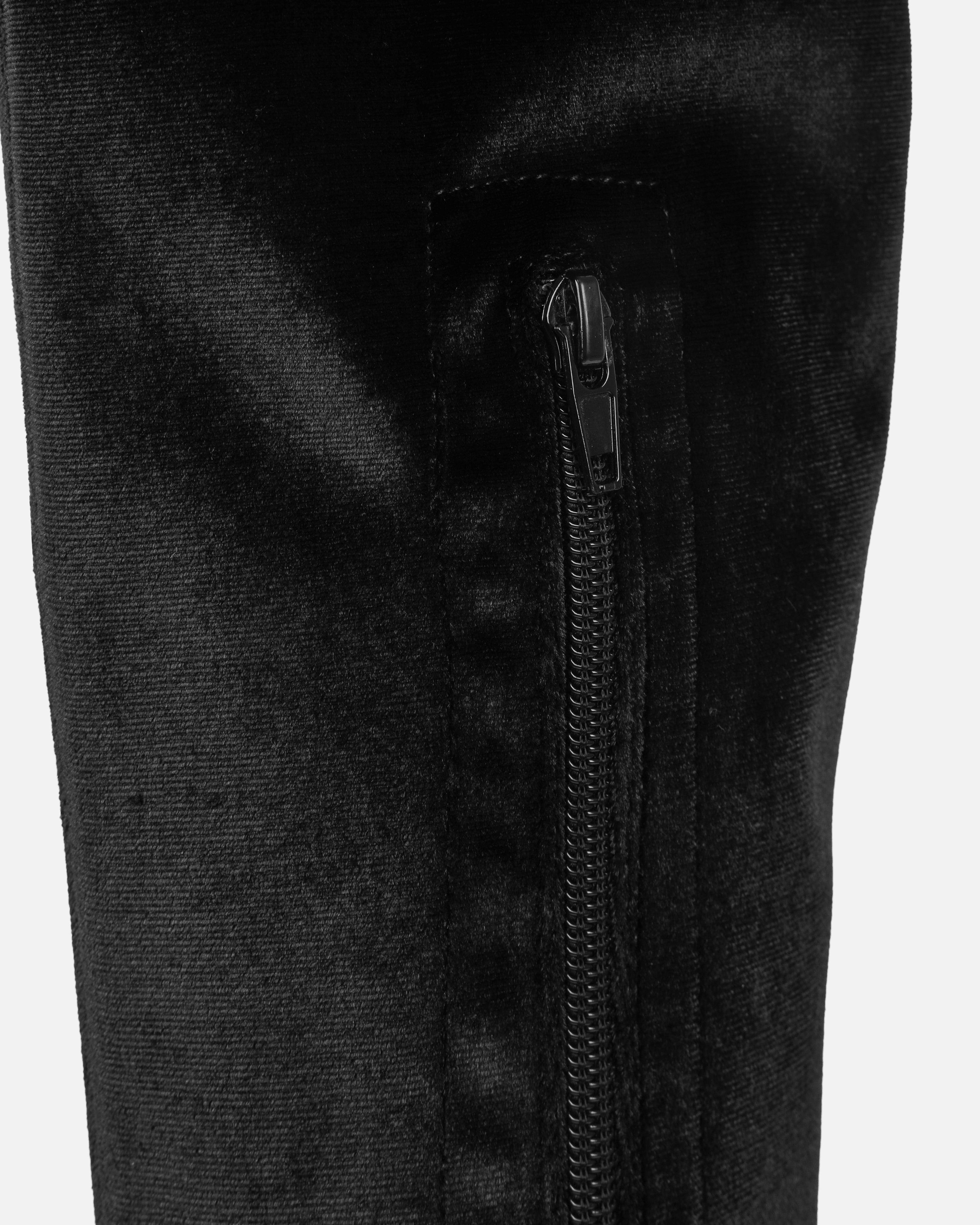 Addams Black Velvet Double Platform Thigh High Boots | SIMMI London