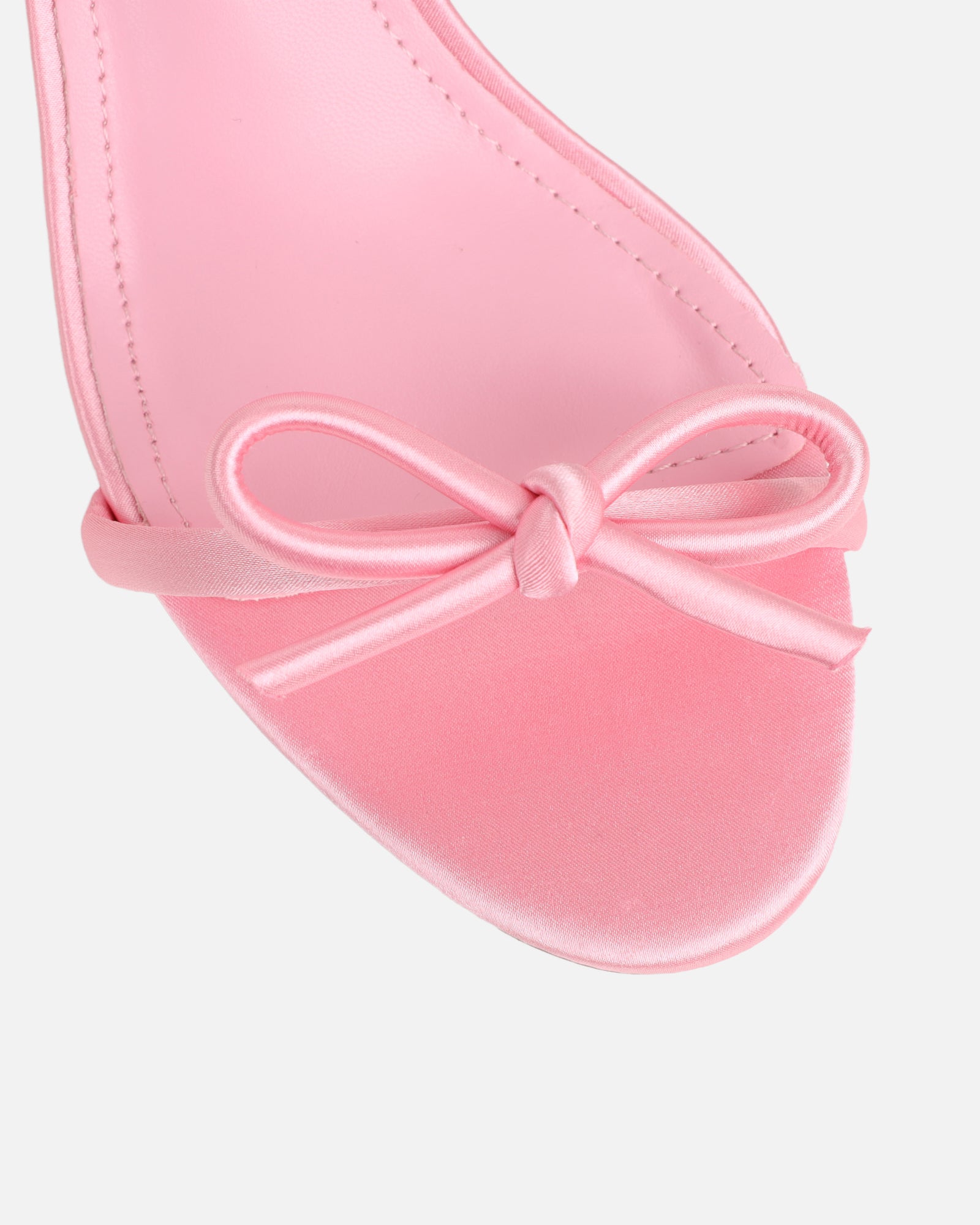 Trina Pink Satin Bow Low Heeled Sandals | SIMMI London