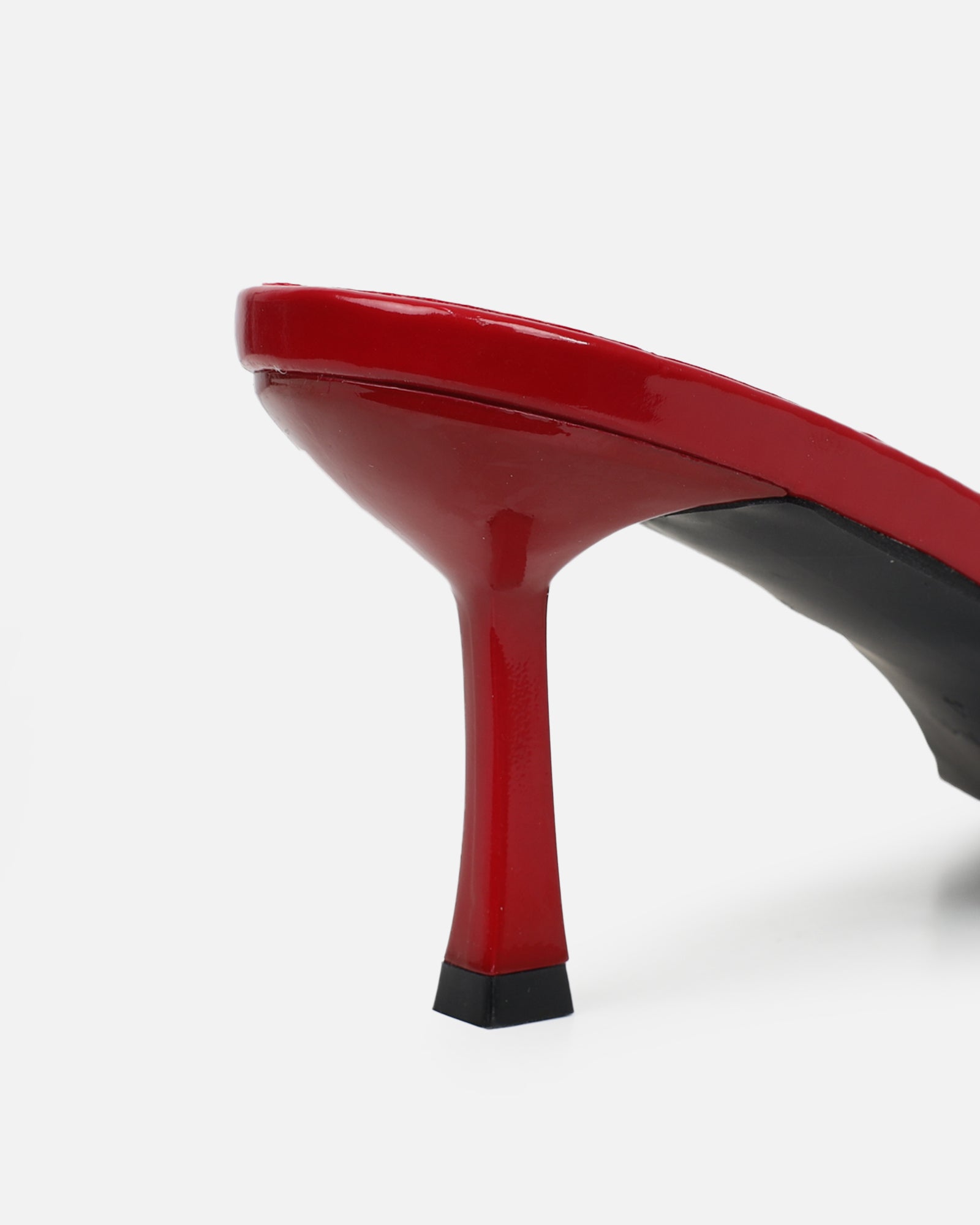 Mines Burgundy Patent Mid Heel Mules | SIMMI London